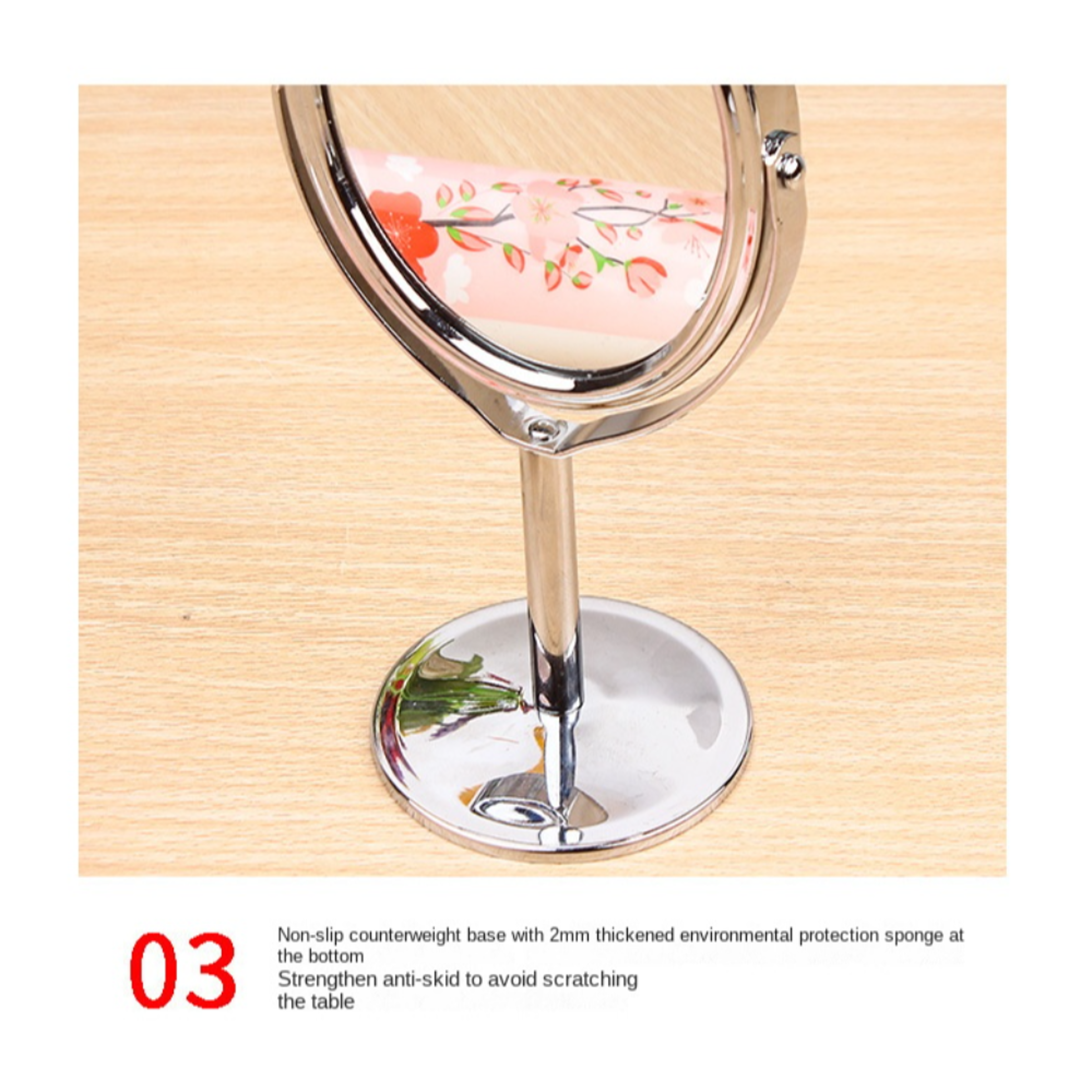 Rotating Double Sided Vanity Mirror With Magnification Desktop Makeup Stand 2