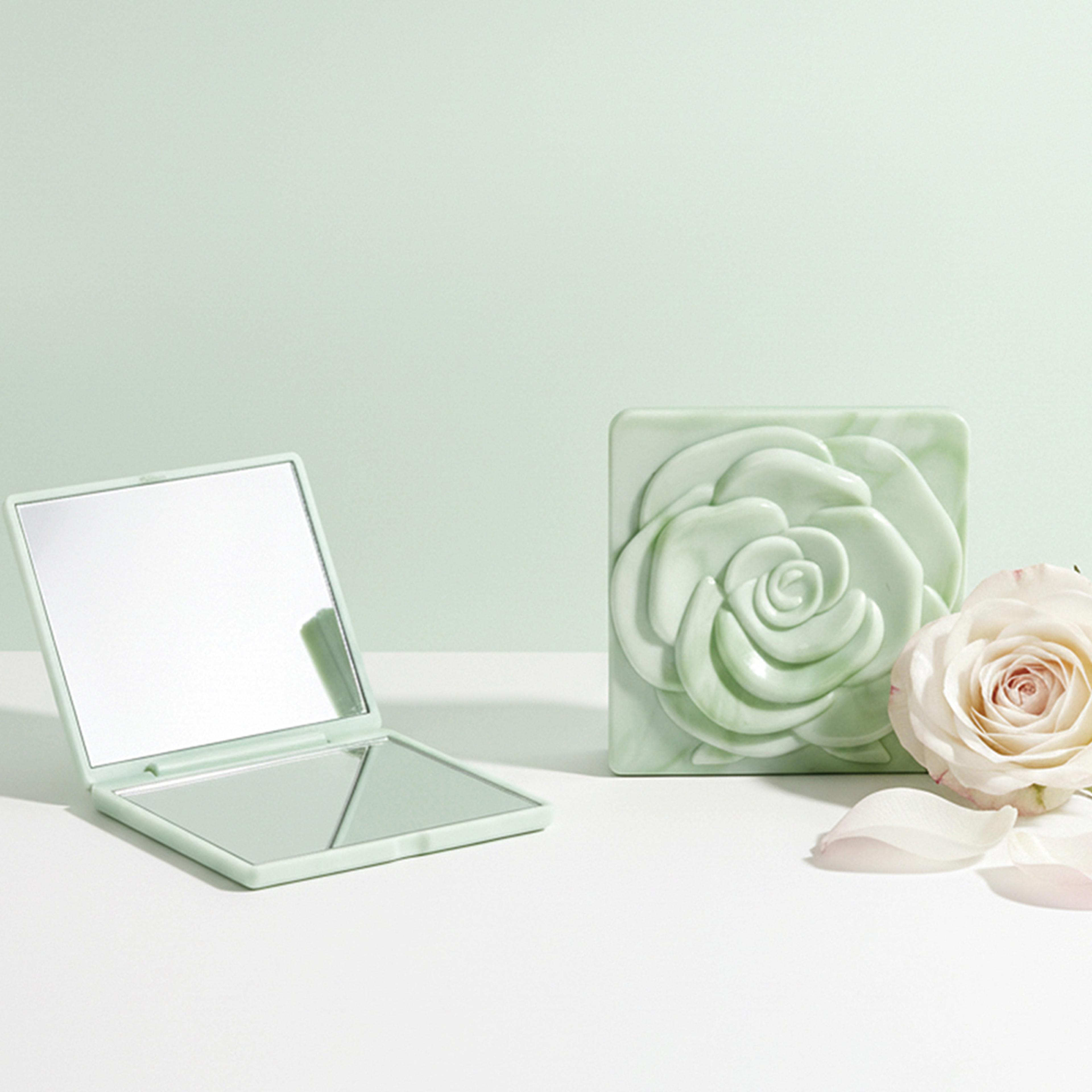 Compact Makeup Mirror With 3X Magnifying Mirror Folding Pocket Travel Mirror With Rose Design  Stor 9