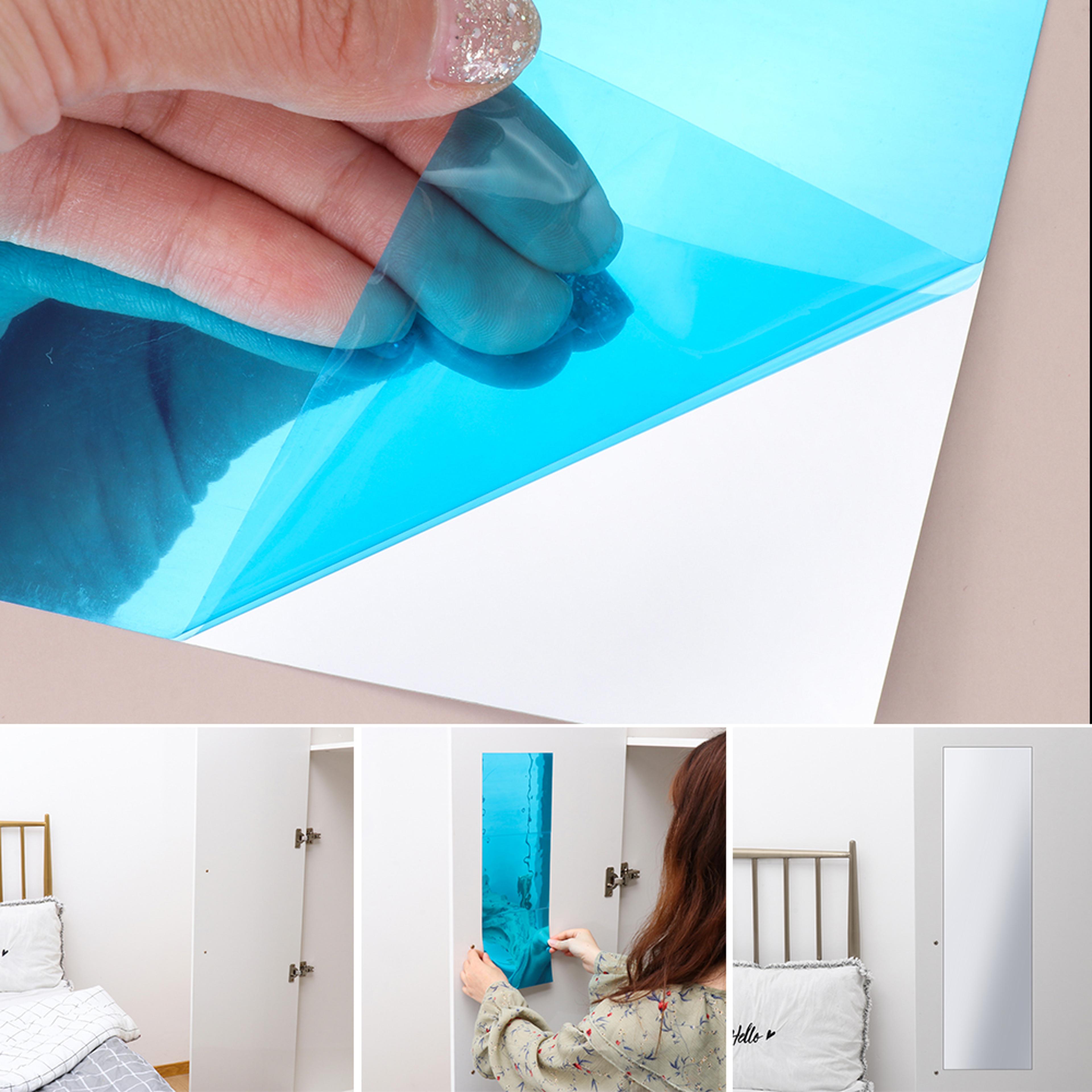 self adhesive mirror tiles pet wall mirror stickers for bathroom, bedroom & home decor