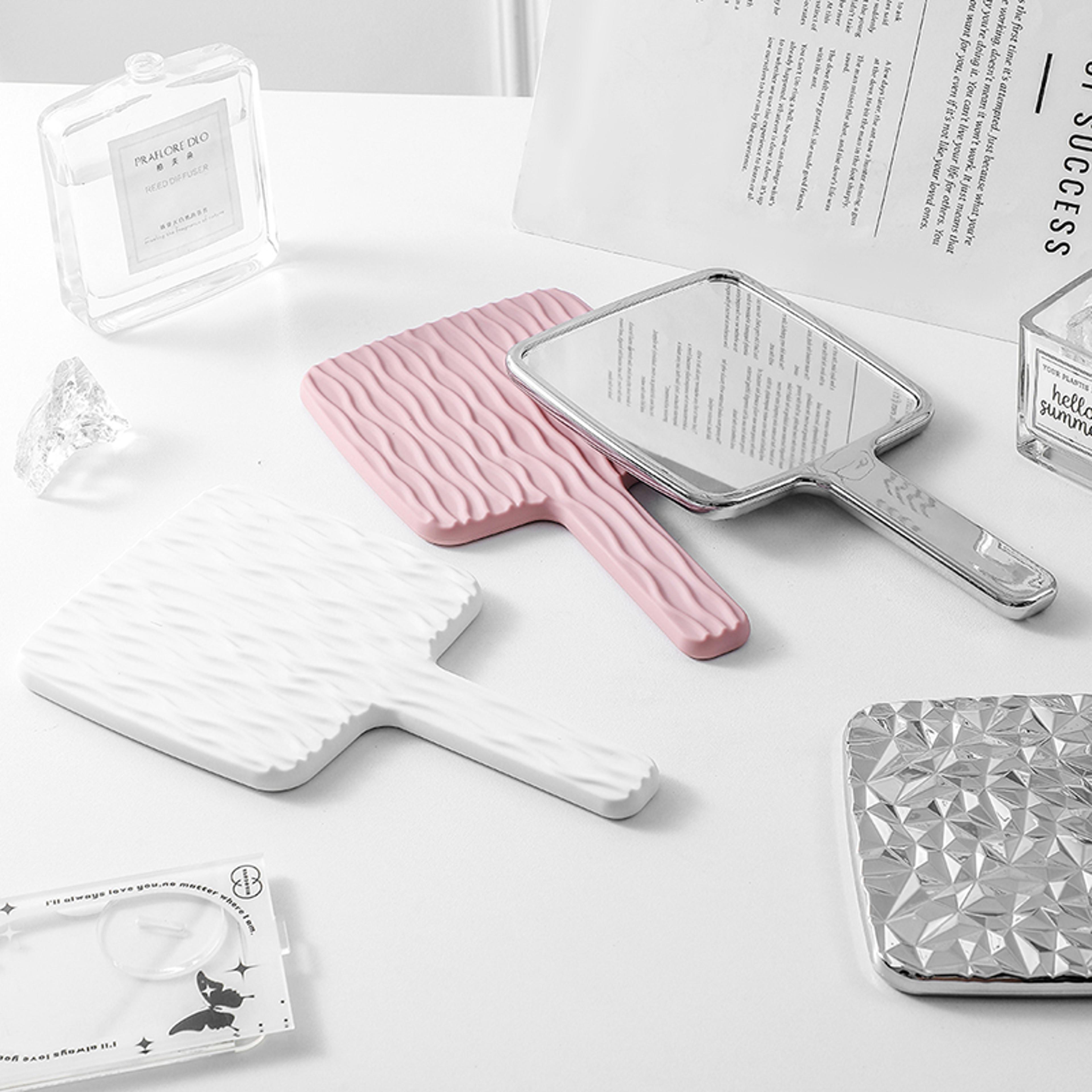 portable handheld makeup mirror square travel vanity mirror for desktop makeup & beauty touch-ups