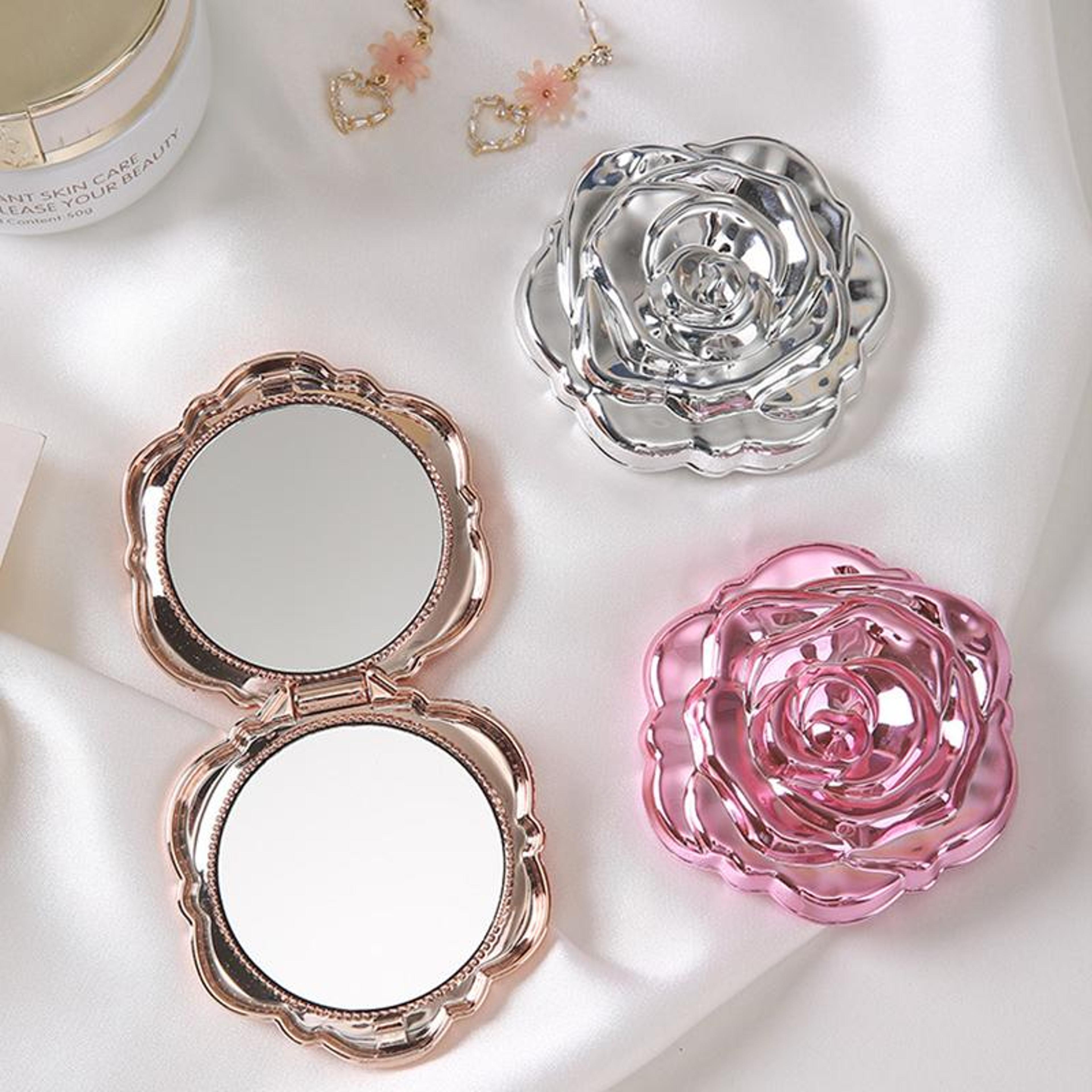 Vintage Rose Compact Makeup Mirror Double Sided Pocket Mirror For Travel  Everyday Touch Ups 1