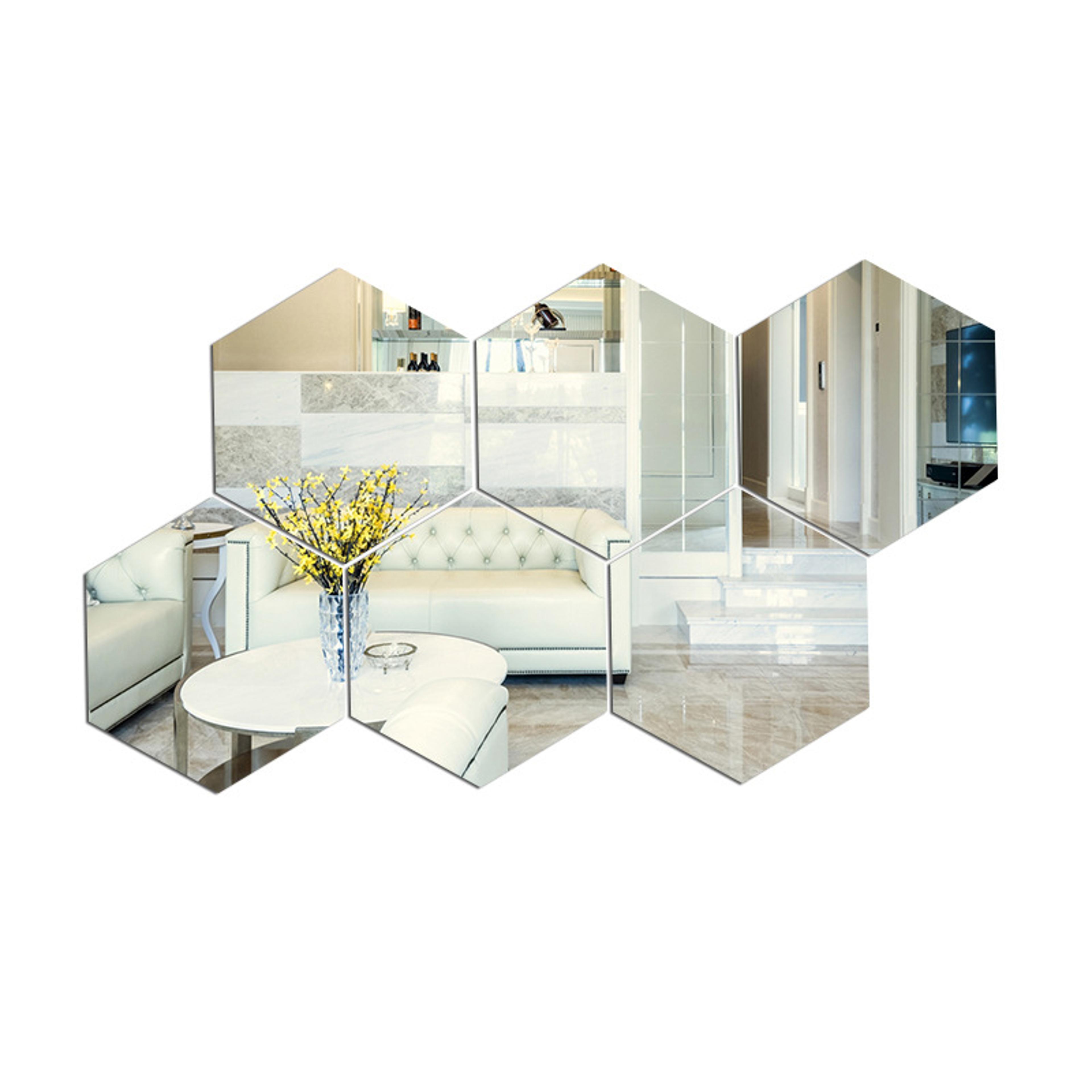 Hexagon Mirror Wall Stickers 3D Acrylic DIY Wall Decor For Living Room Bedroom Bathroom 11