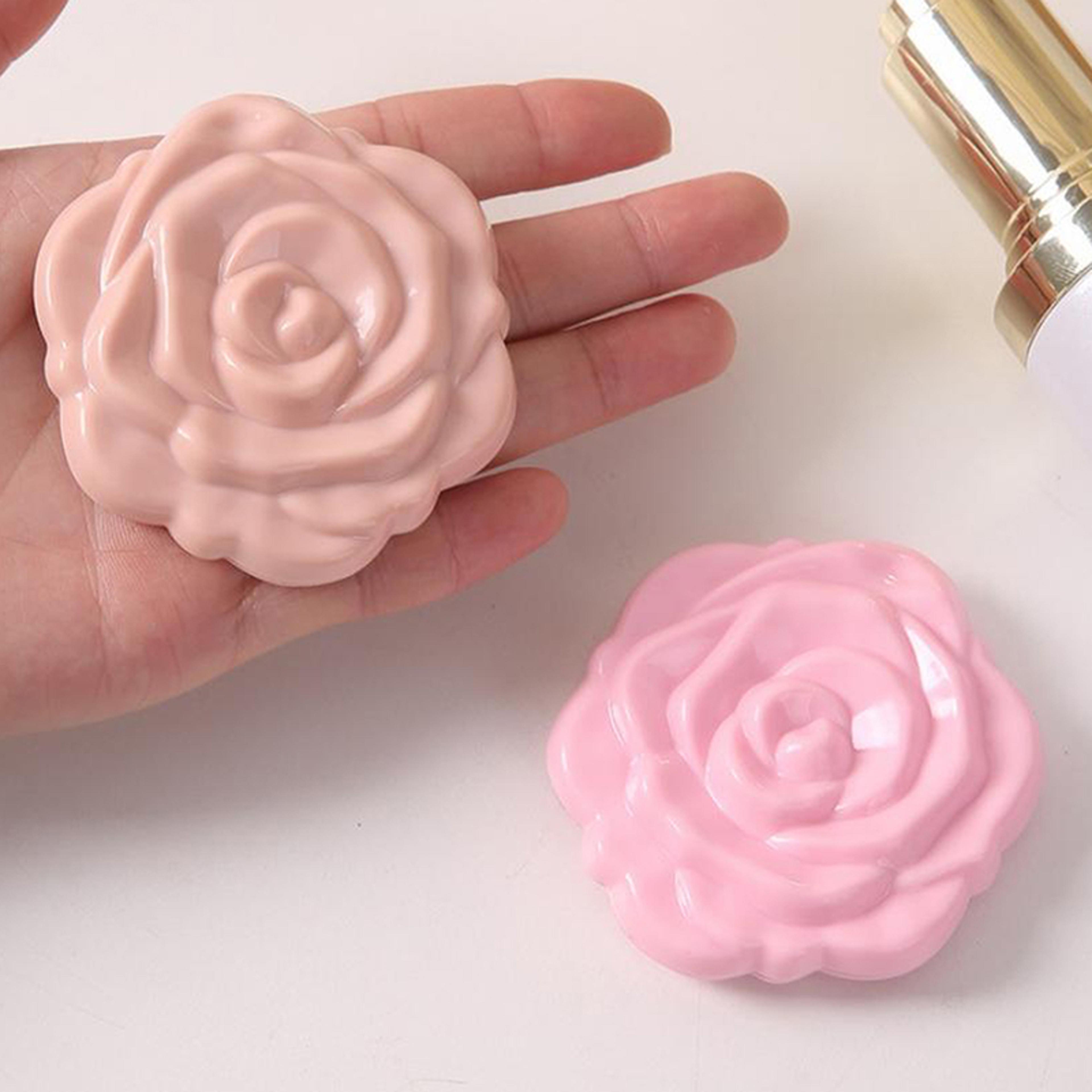 Retro Rose Compact Makeup Mirror DoubleSided Folding Pocket Mirror For Travel  Everyday TouchUps 4