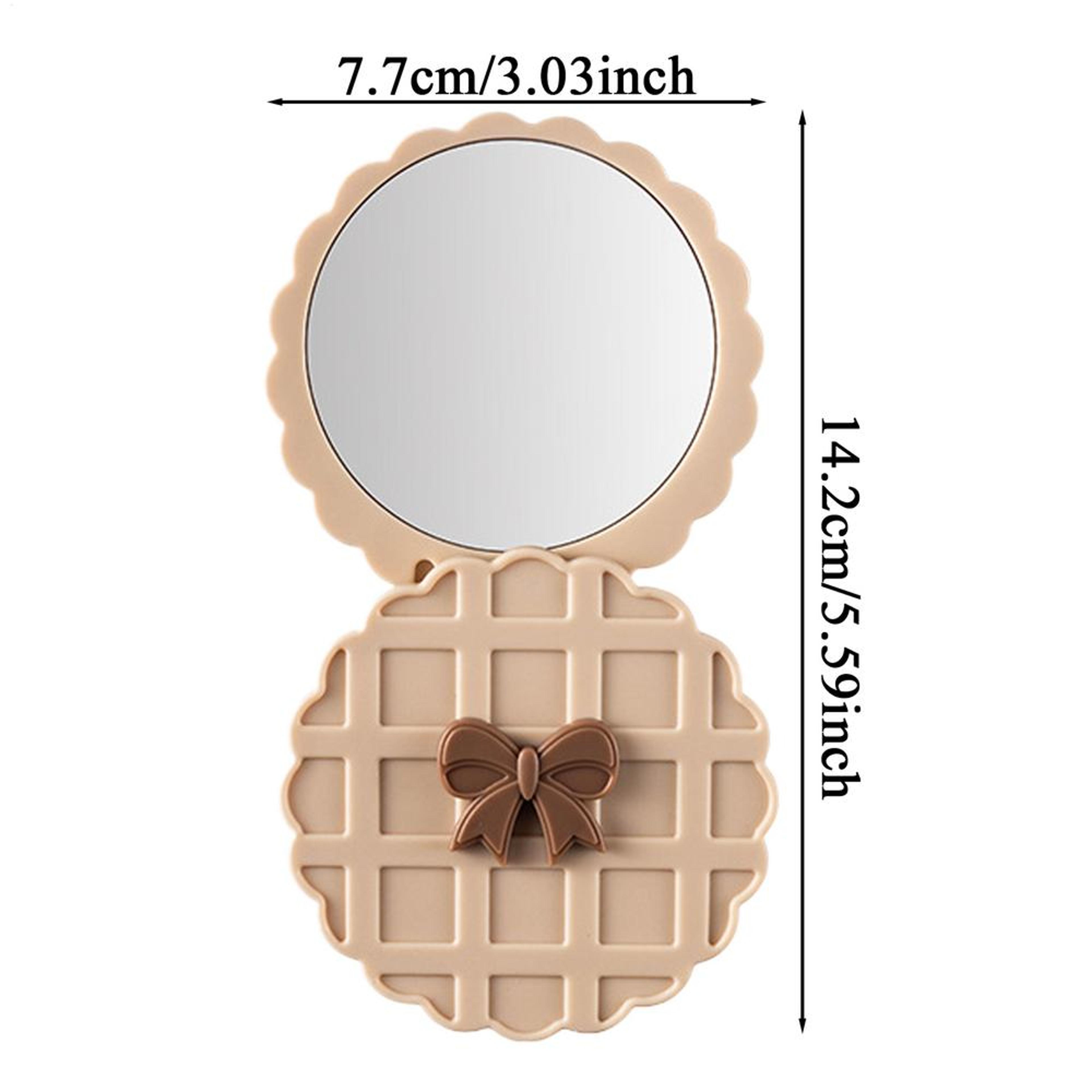 Waffle Compact Makeup Mirror Double Sided Pocket Mirror For Travel And Daily Touch Ups 6