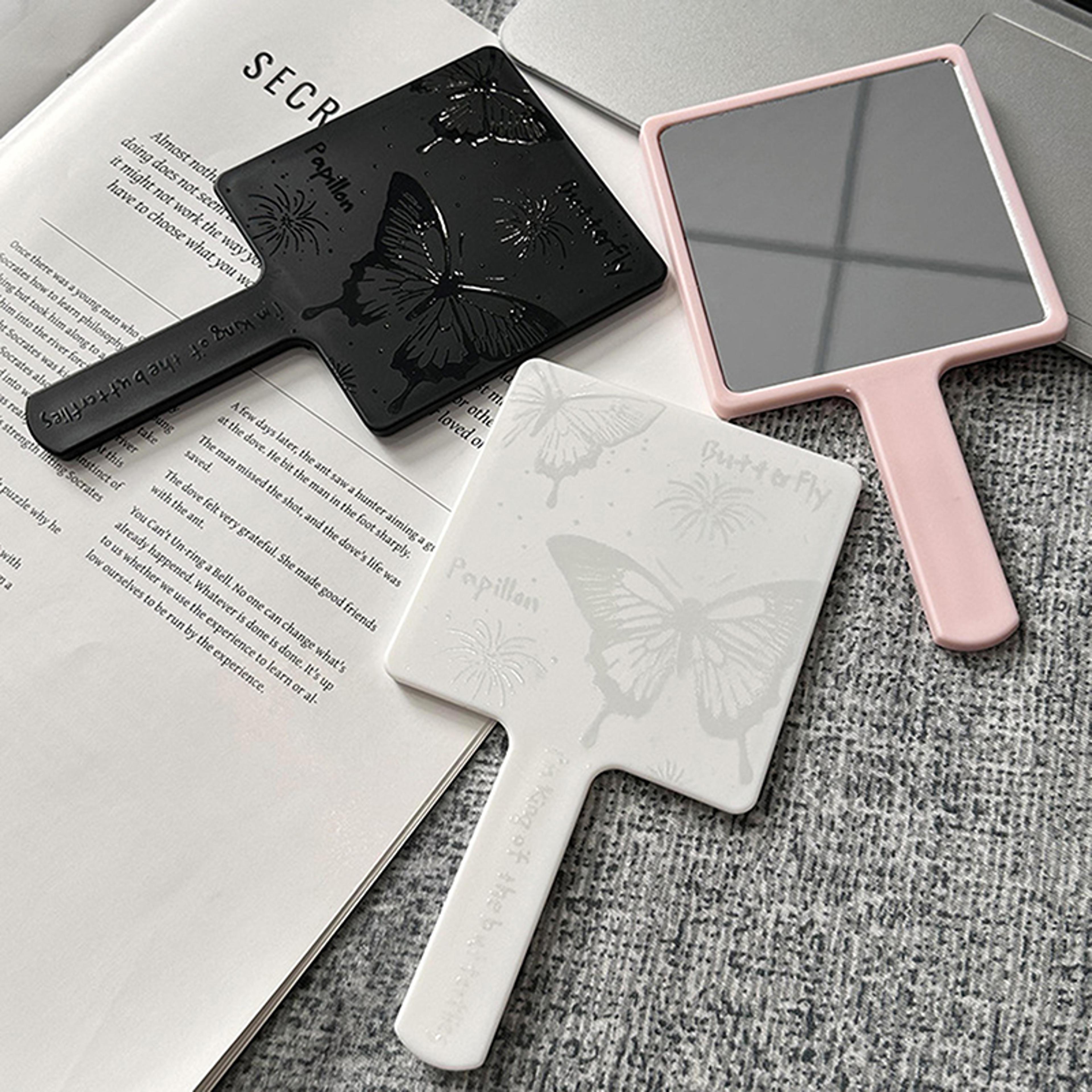 Vintage Butterfly Handheld Makeup Mirror Portable Square Vanity Mirror For Travel  Daily Beauty 1
