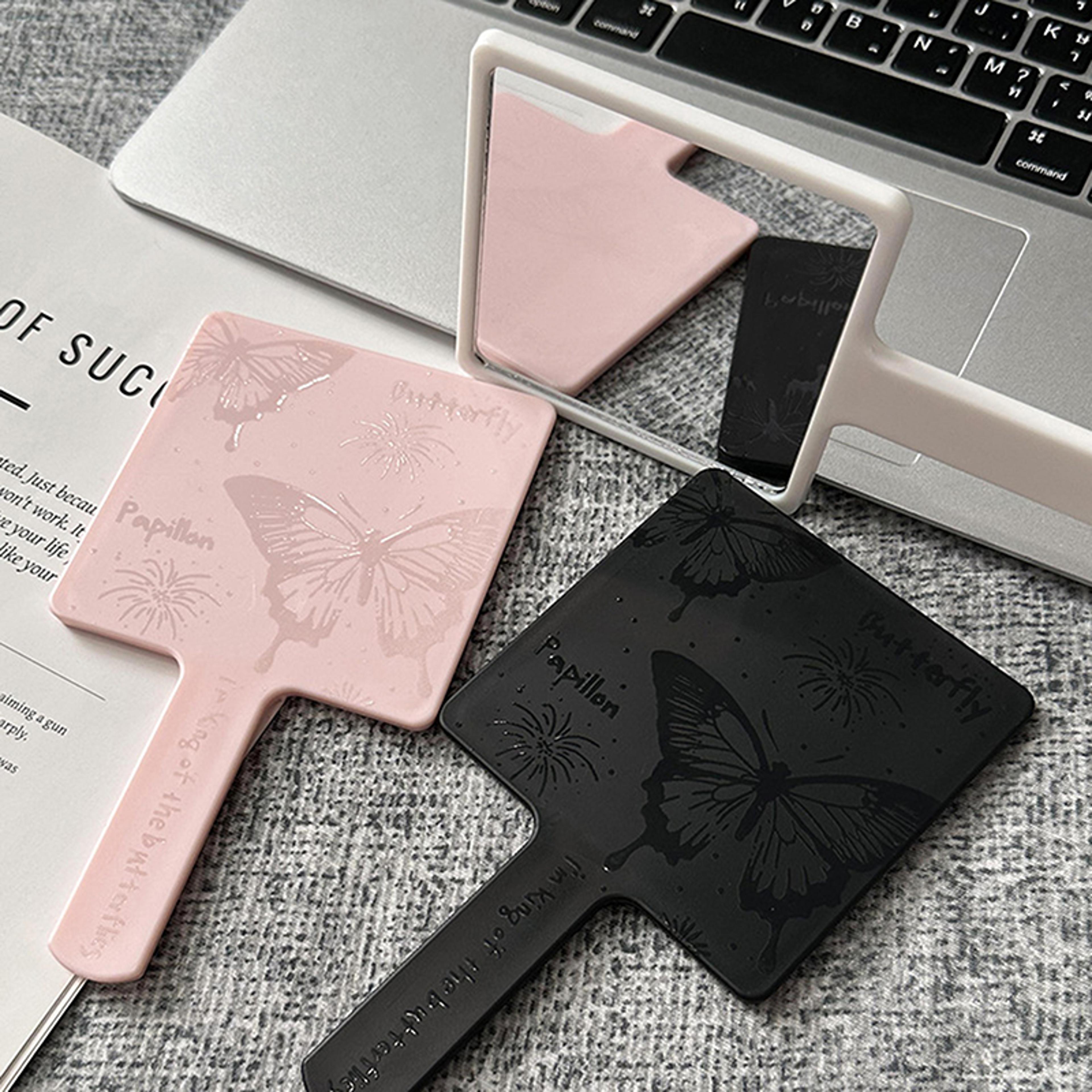 Vintage Butterfly Handheld Makeup Mirror Portable Square Vanity Mirror For Travel  Daily Beauty 2