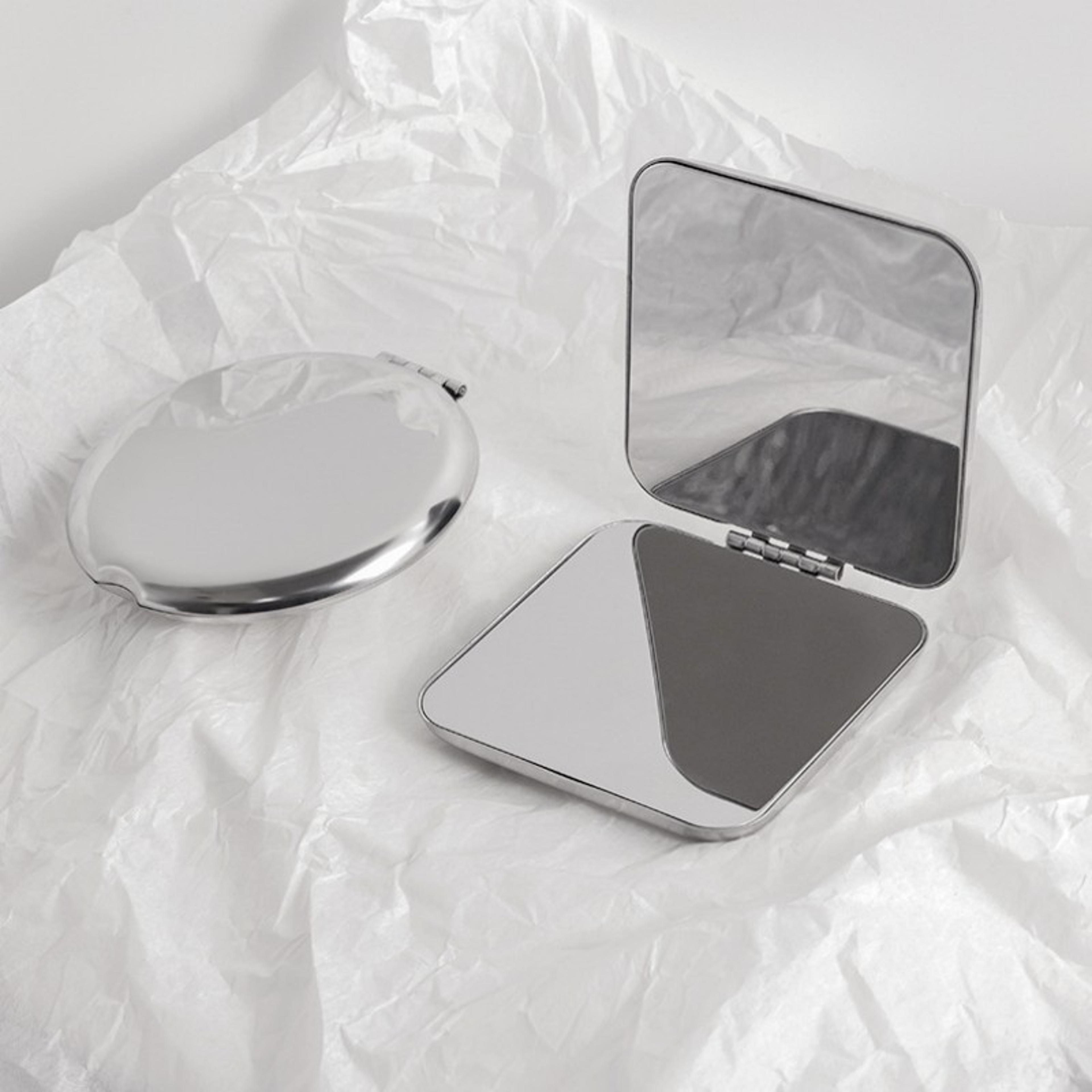 Compact Makeup Mirror Travel Makeup Mirror Double Sided Stainless Steel Pocket Mirror 8