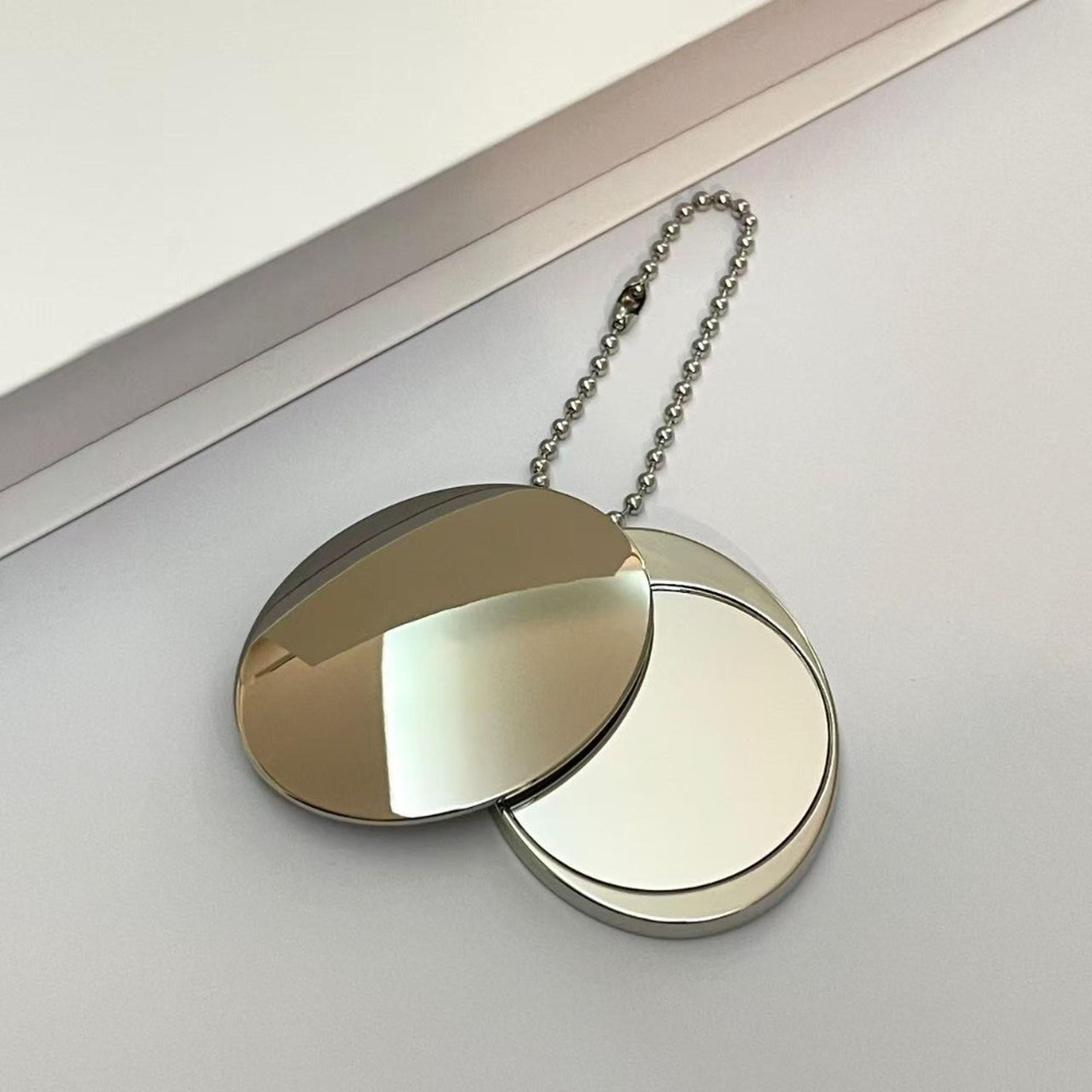 Portable Compact Makeup Mirror Double Sided Metal Travel Pocket Mirror For Purse 3