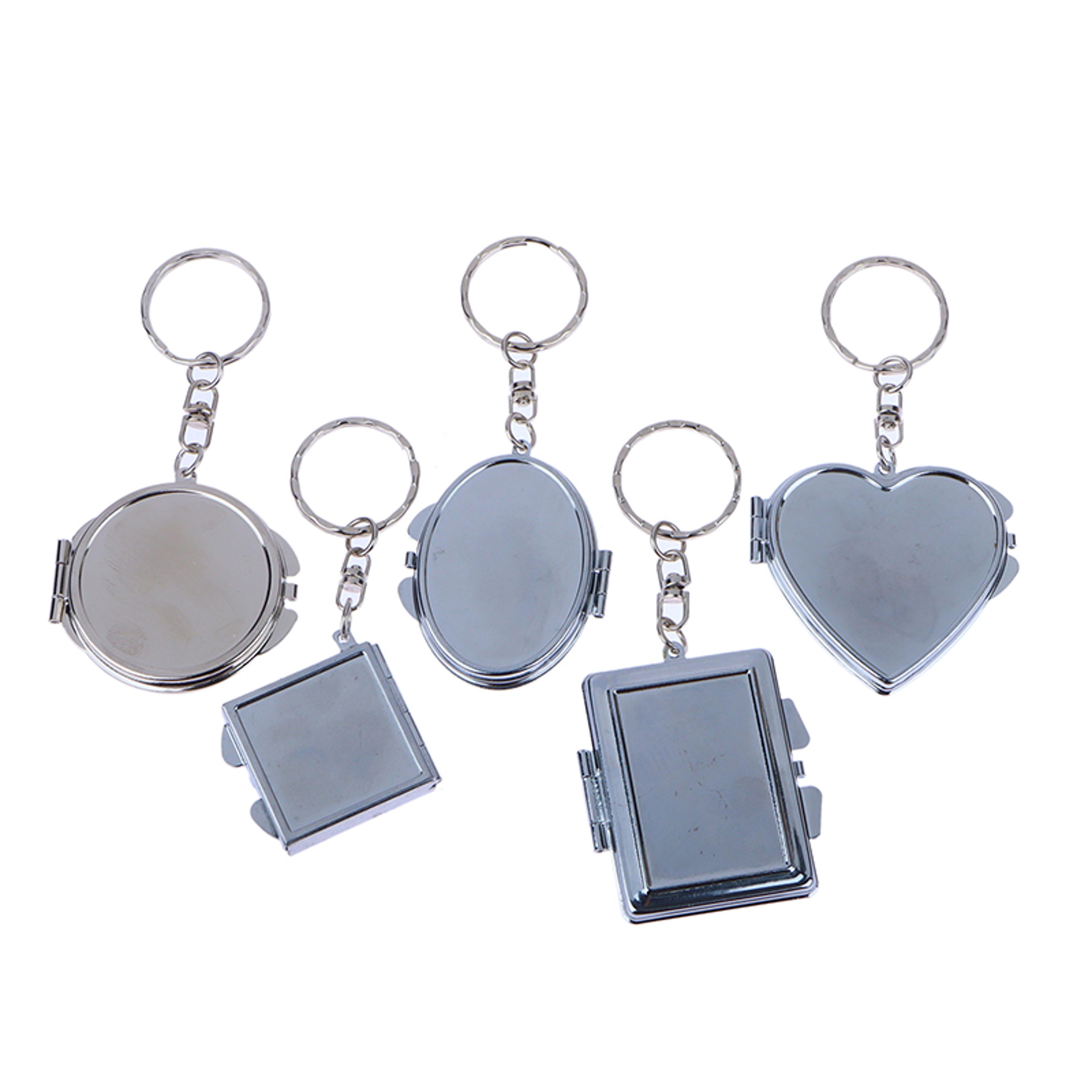 Portable Compact Makeup Mirror Keychain With DoubleSided Folding Metal Design For Travel  Daily Tou 3