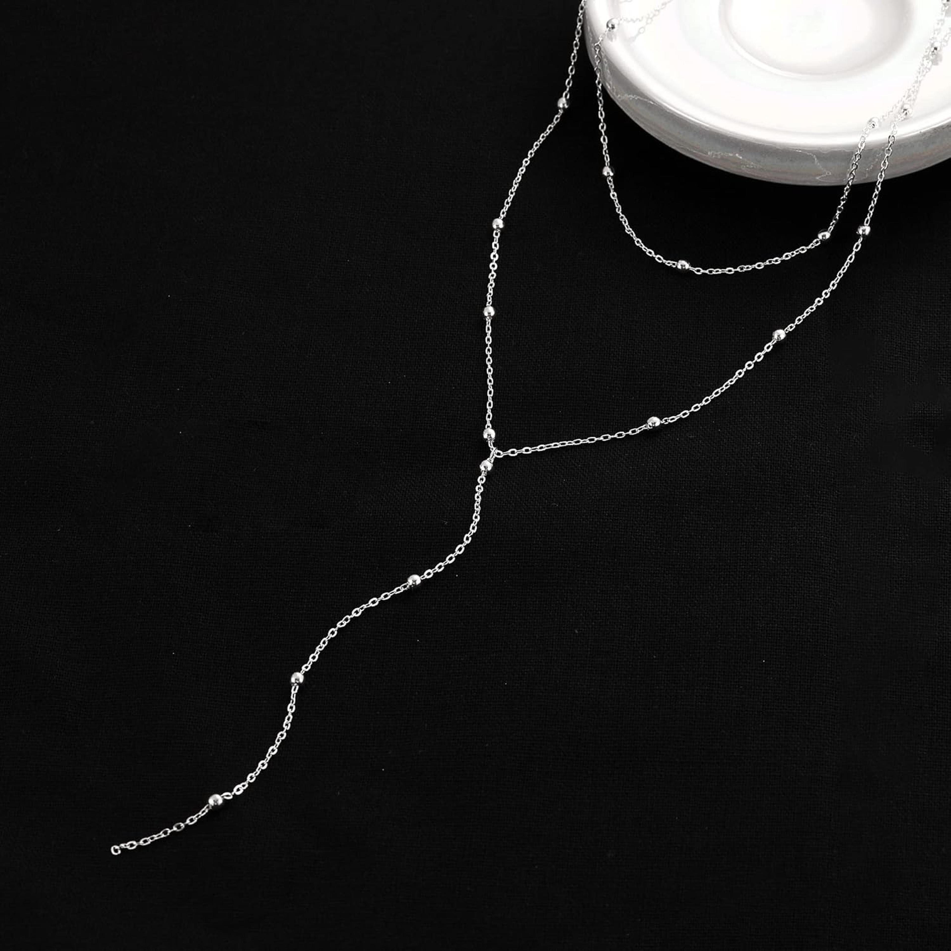 Gold Plated Gold Y Necklace For Women  Layered Beaded Y Pendant Necklace In Gold Or Silver 5