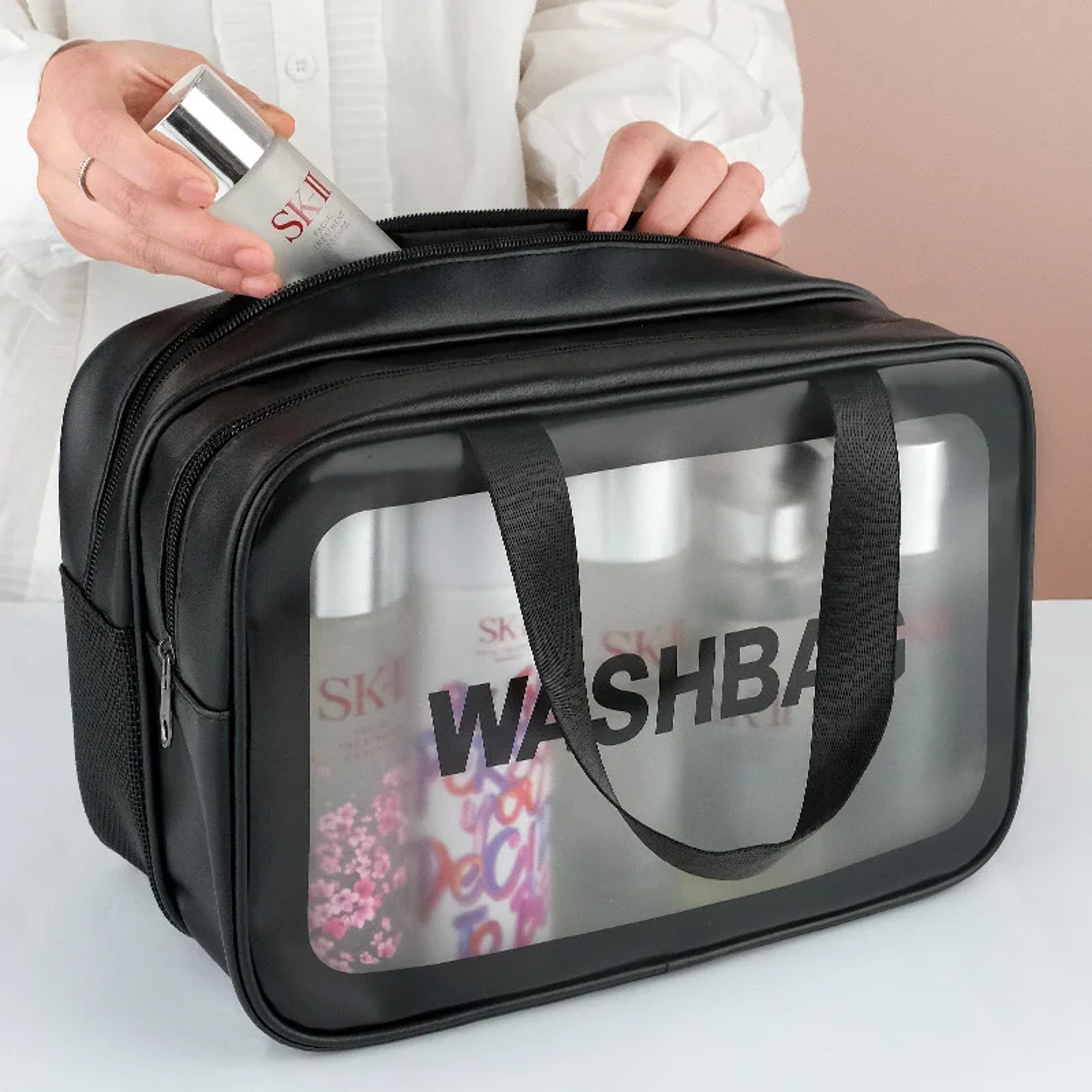 Large Capacity Travel Toiletry Bag With Wet Dry Separation And Waterproof Double Layer Organizer 1