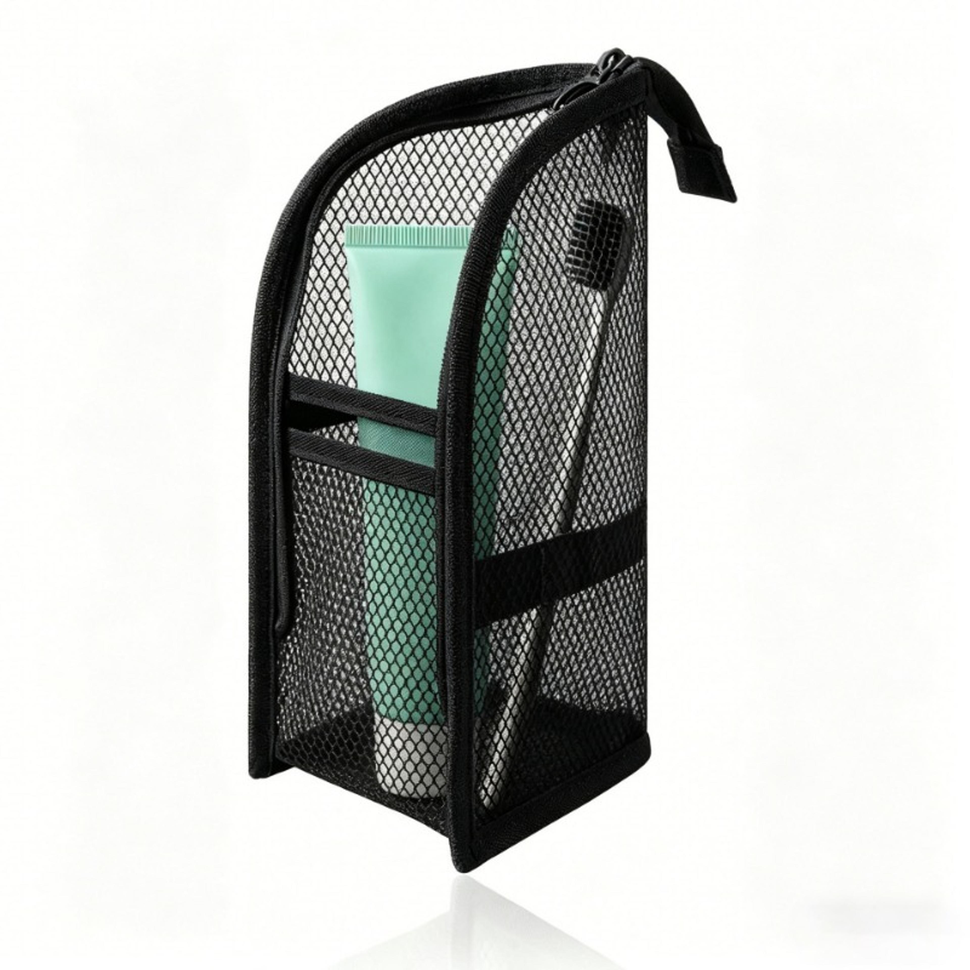 Standing Mesh Toiletry Bag Waterproof Travel Makeup Organizer For Cosmetics And Toothbrush Storage 6