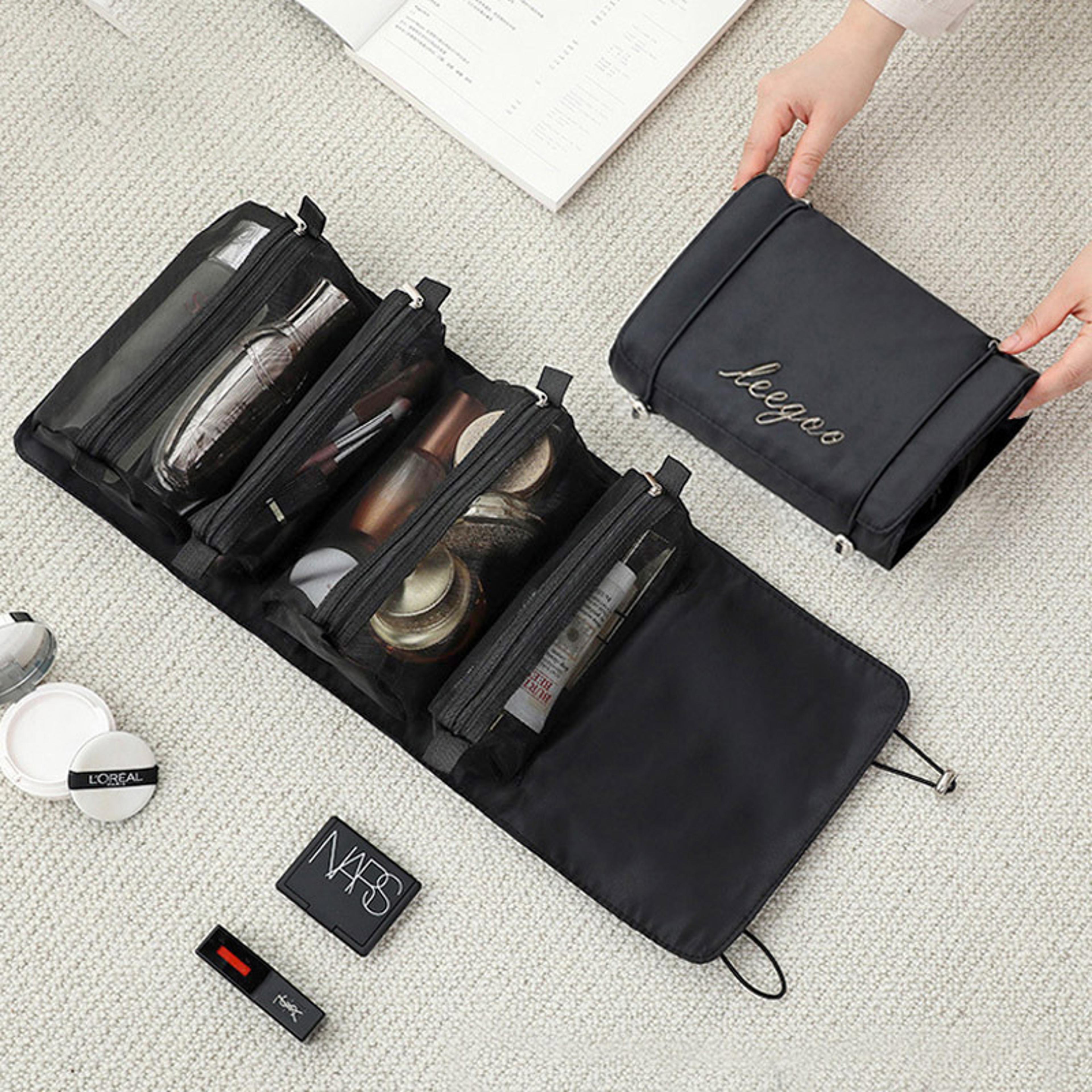Travel Makeup Bag With Detachable Mesh Cosmetic Pouches 4
