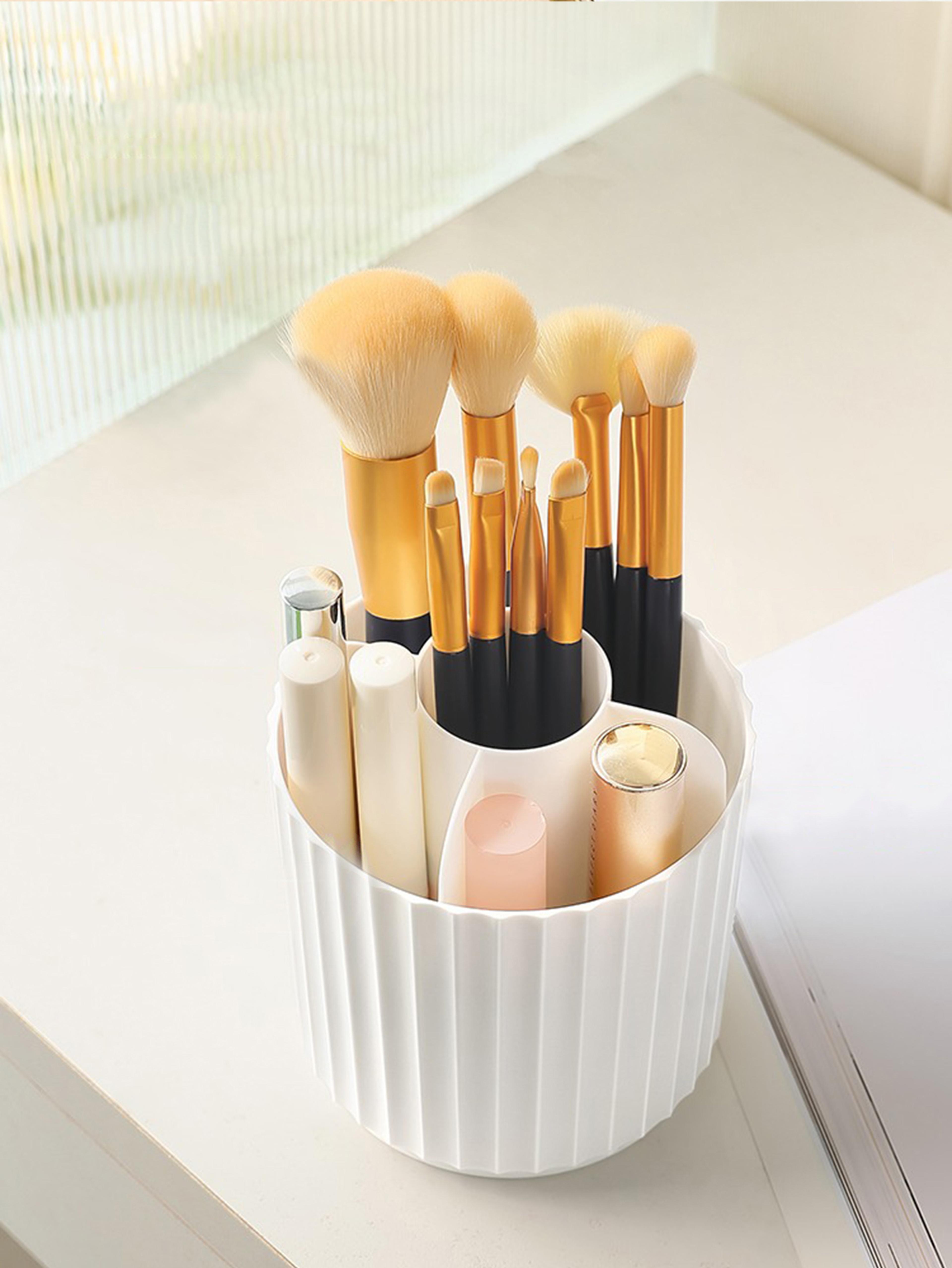 360 Rotating Makeup Brush Organizer Clear Cosmetic Storage And Desktop Brush Holder 5