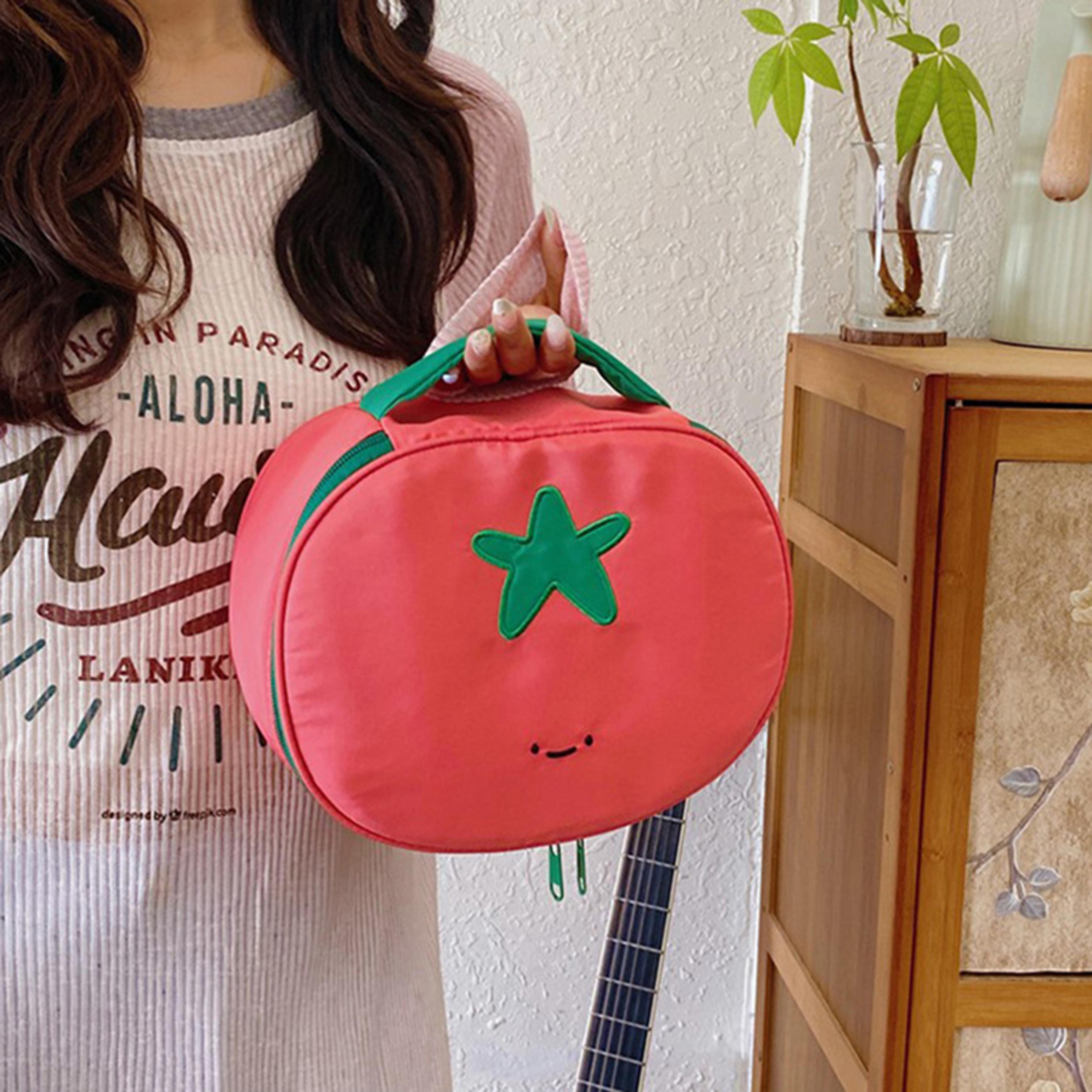 Tomato Shaped Makeup Bag Waterproof Nylon Travel Cosmetic Bag And Toiletry Organizer 1