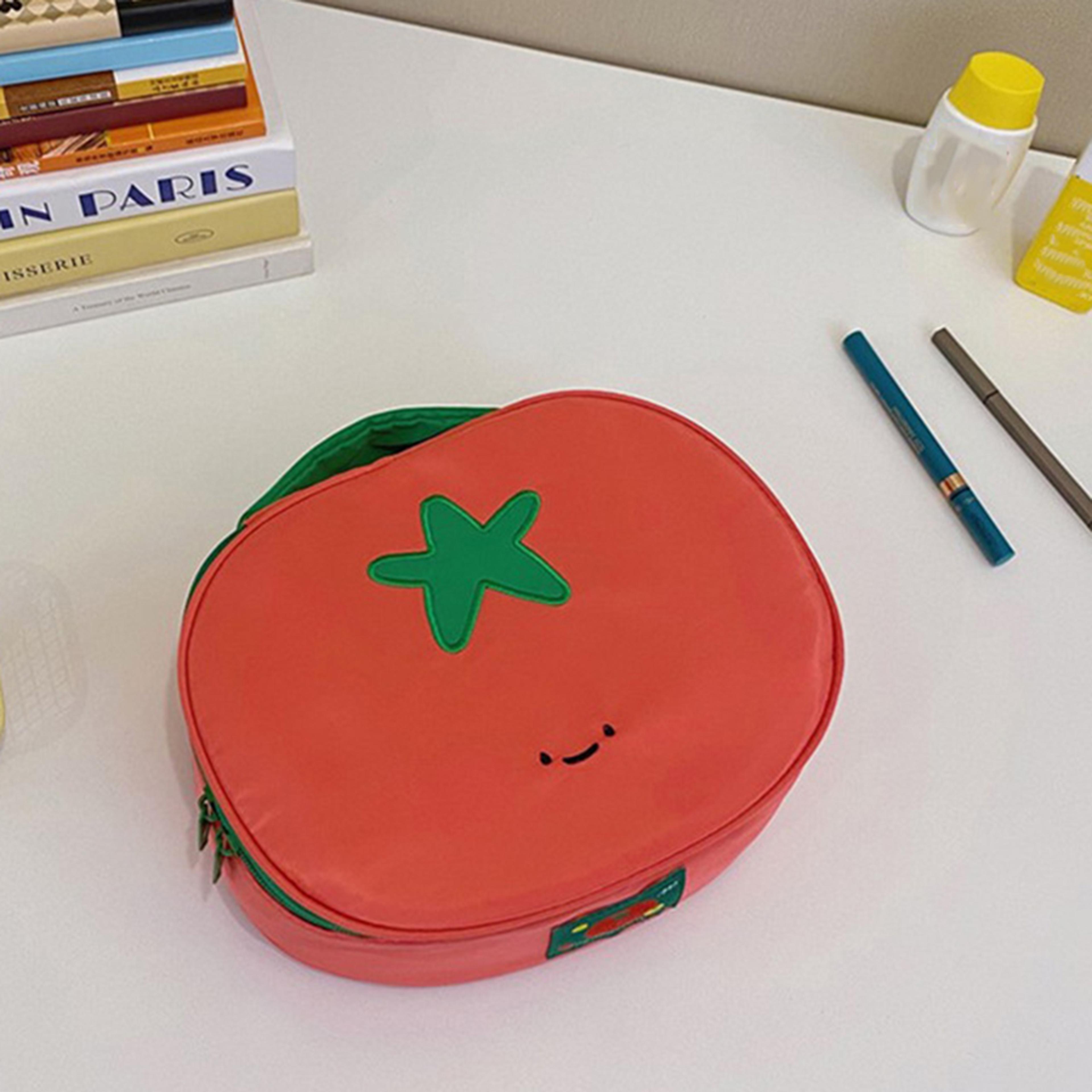 Tomato Shaped Makeup Bag Waterproof Nylon Travel Cosmetic Bag And Toiletry Organizer 4