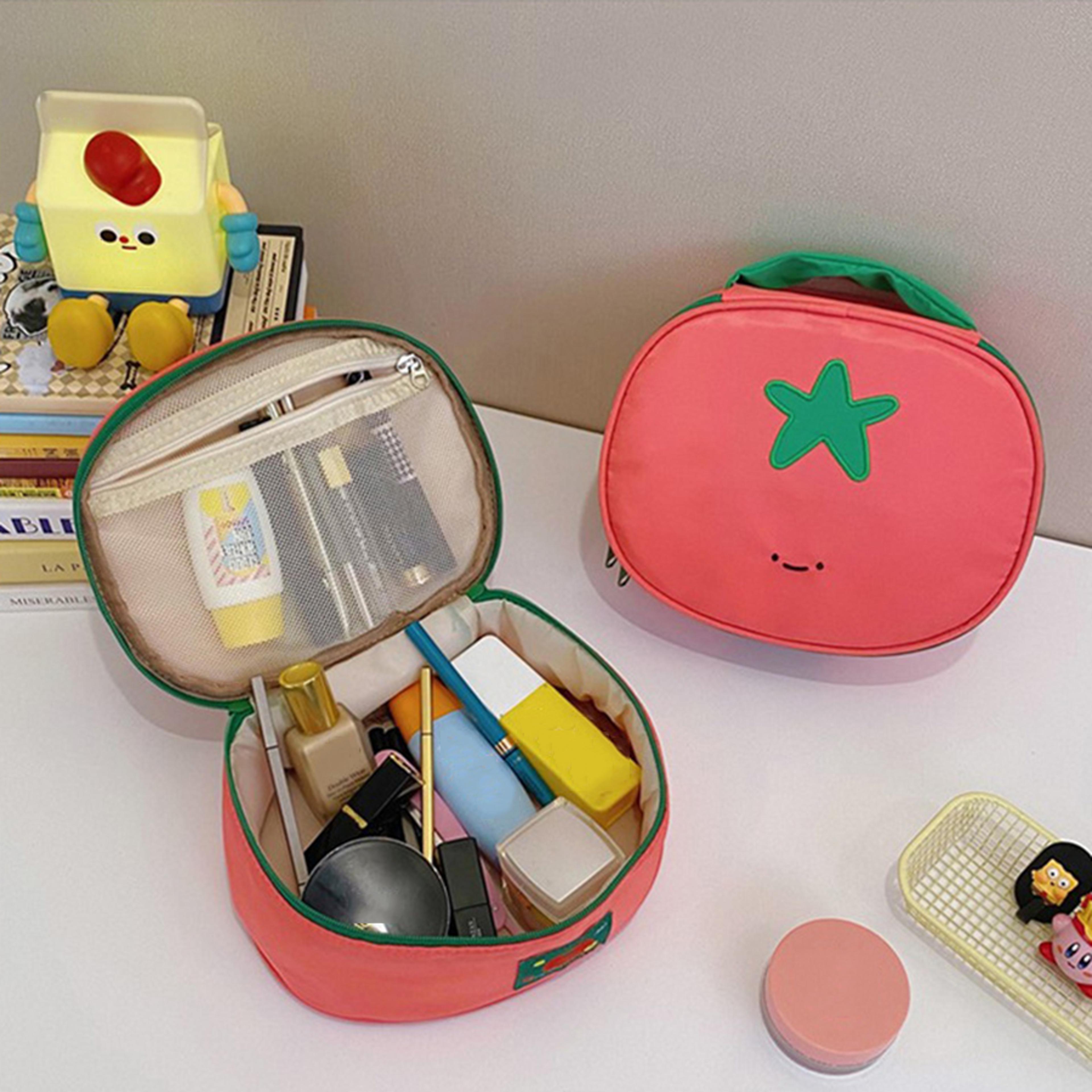 Tomato Shaped Makeup Bag Waterproof Nylon Travel Cosmetic Bag And Toiletry Organizer 5