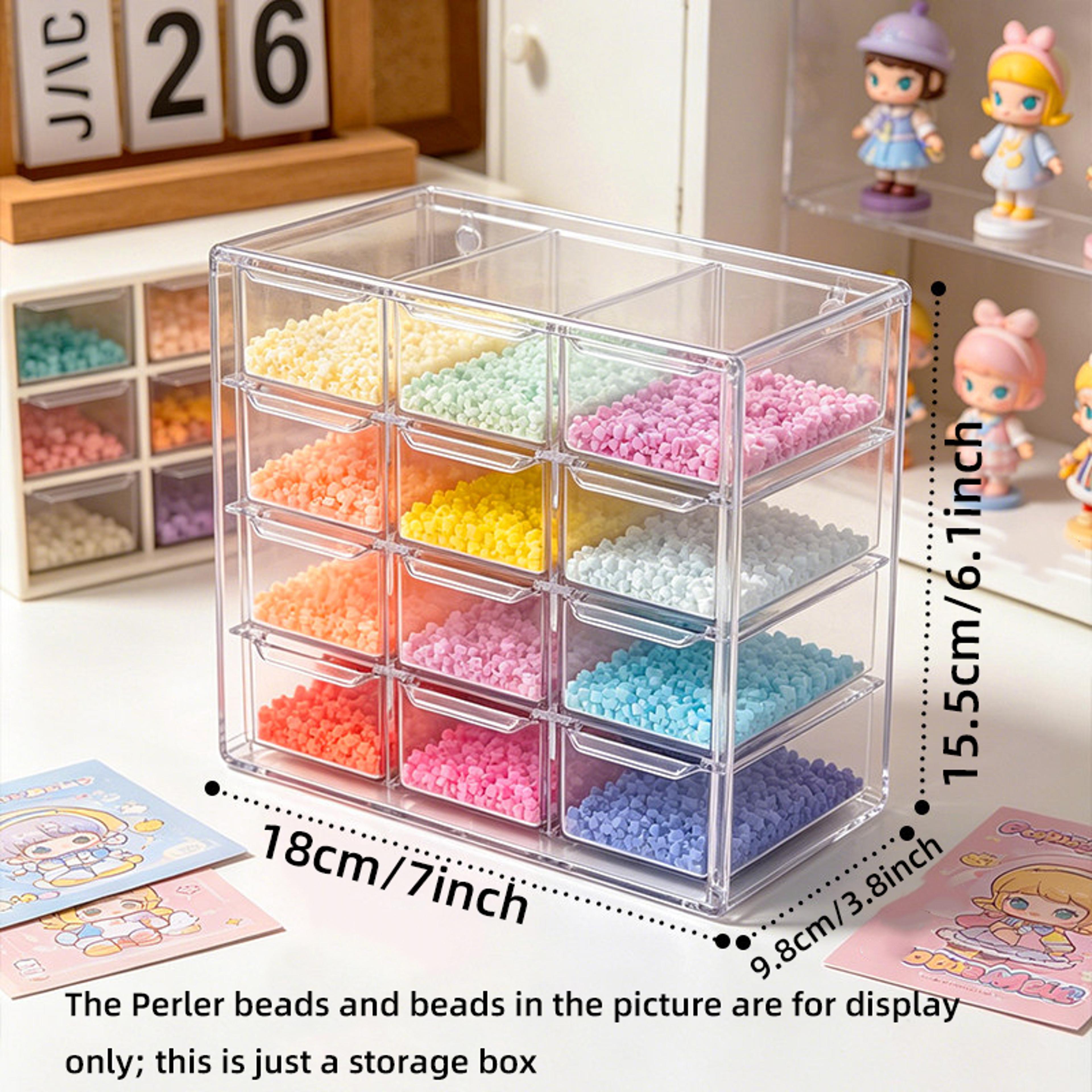 12 Compartment Bead Storage Organizer Clear Desktop Craft Storage Box With Drawers 7