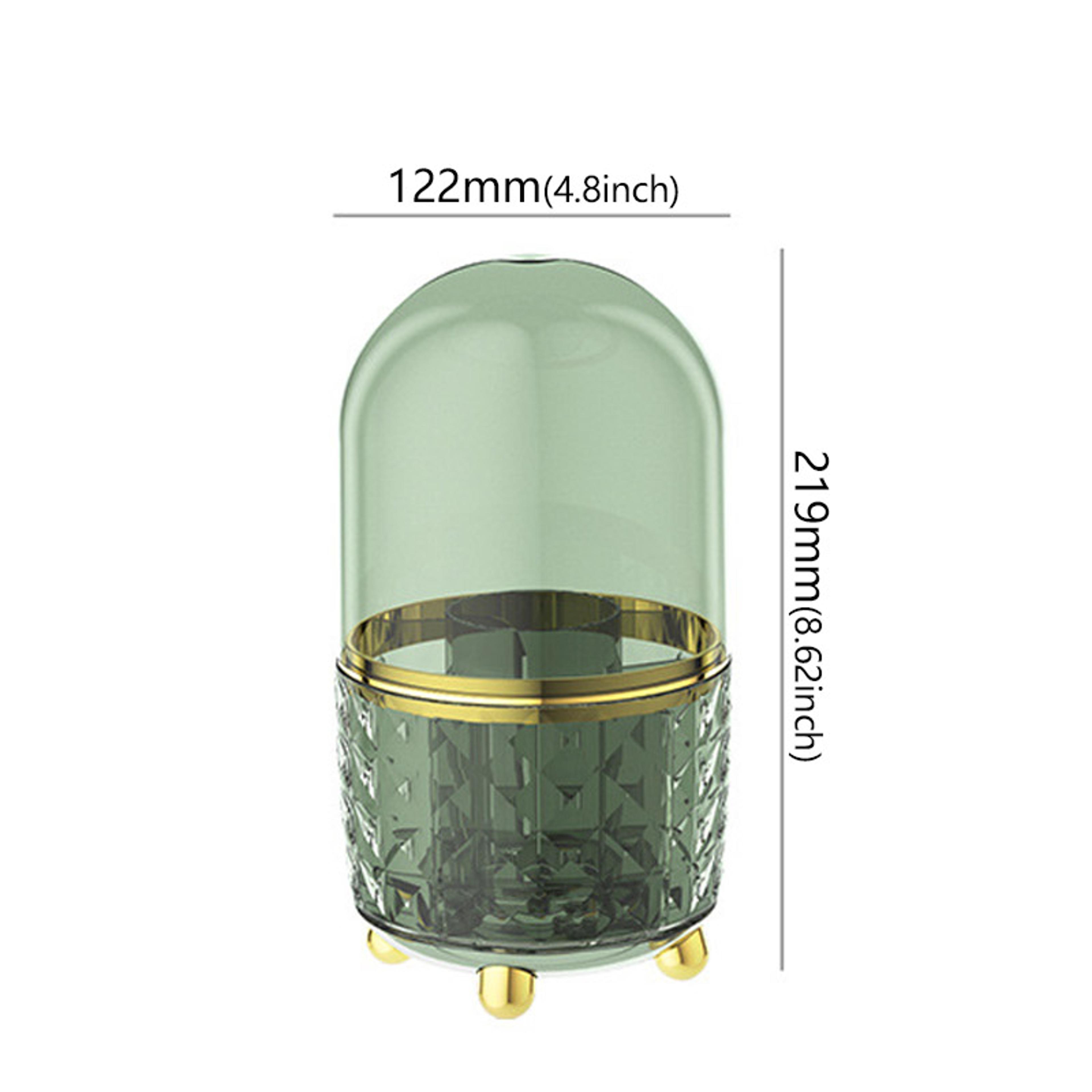360 Rotating Makeup Brush Organizer With Dustproof Lid And Cosmetic Storage Compartments 8