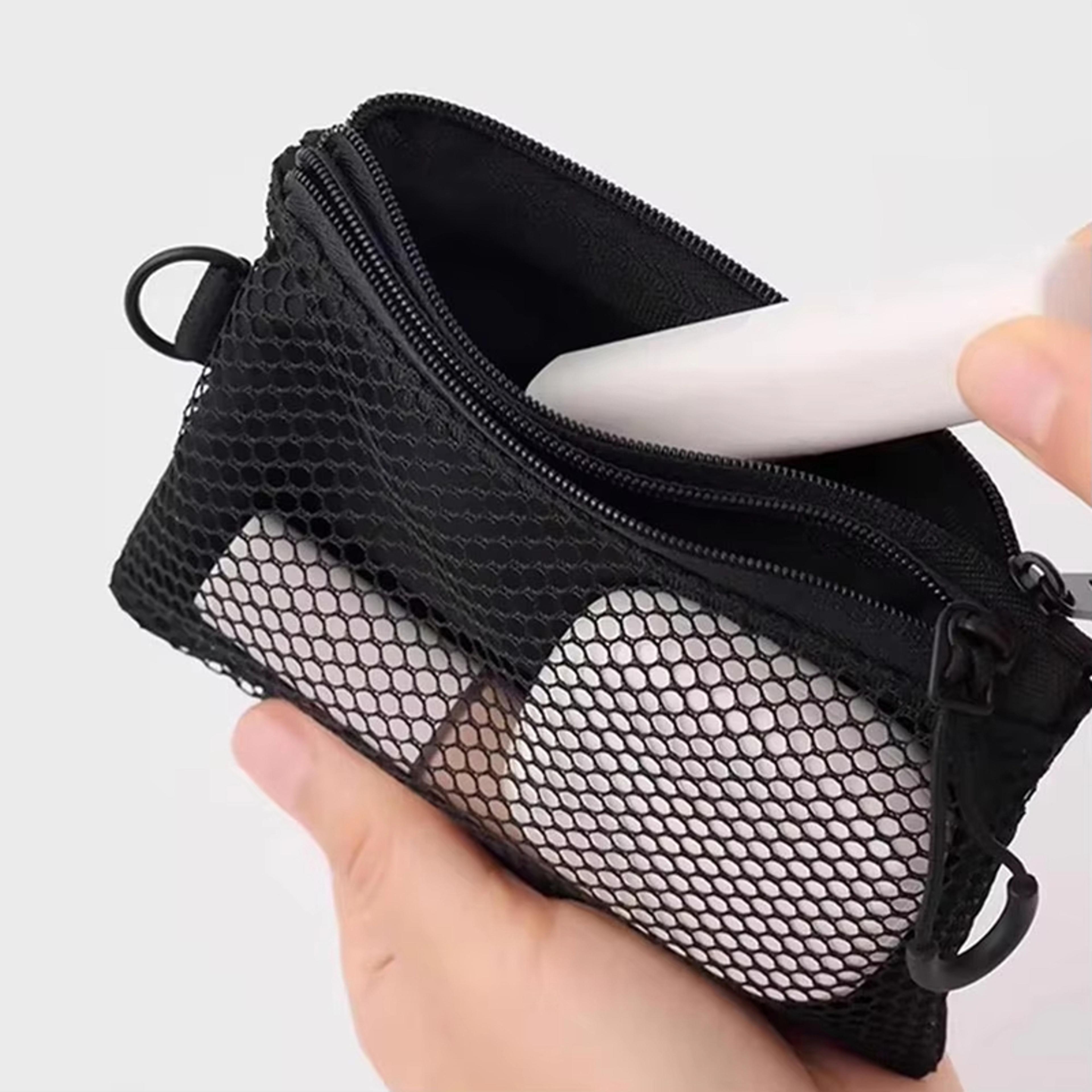 Dual Layer Travel Makeup Bag Mesh Cosmetic Organizer With Zipper 6