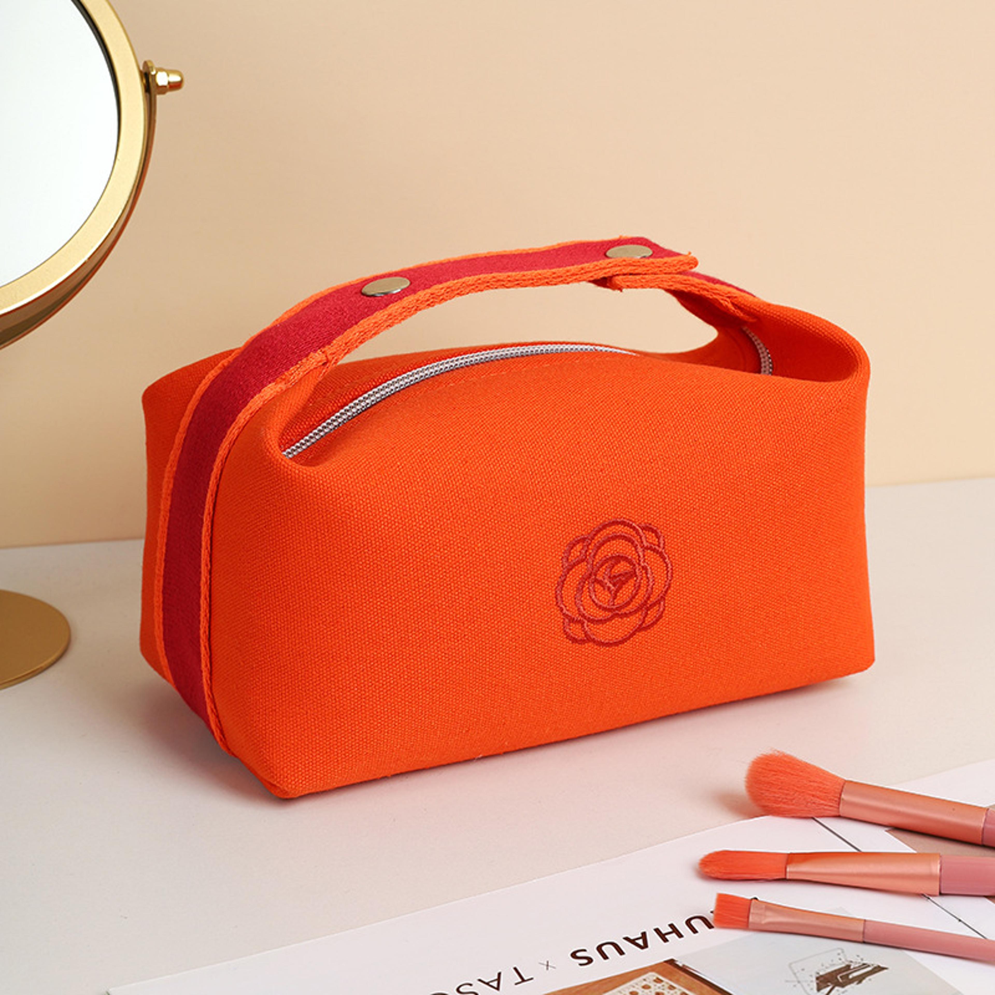 Floral Canvas Makeup Bag Travel Cosmetic Organizer For Women 1
