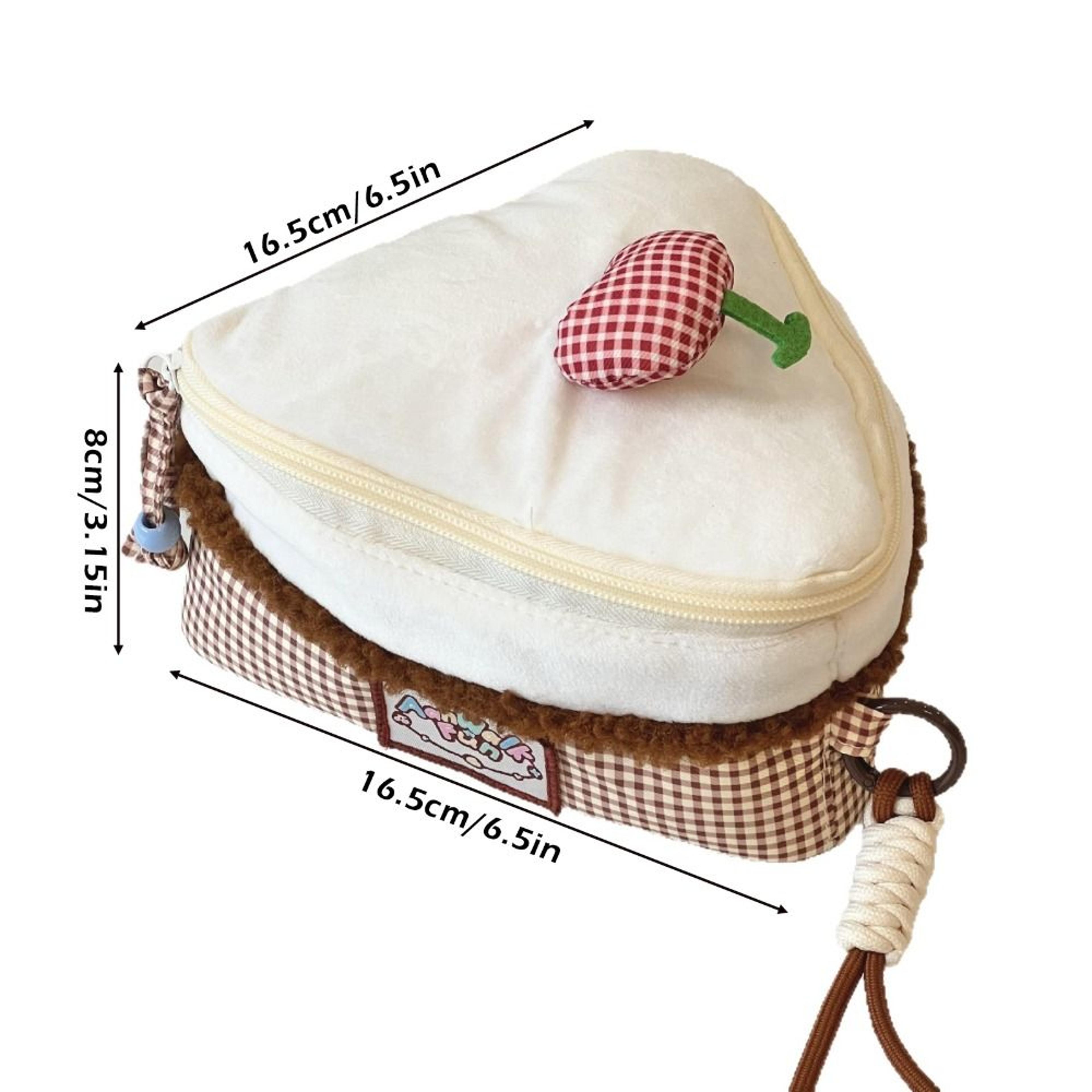 Kawaii Cherry Makeup Bag Large Capacity Travel Cosmetic Bag With Triangular Flip Open Design 6
