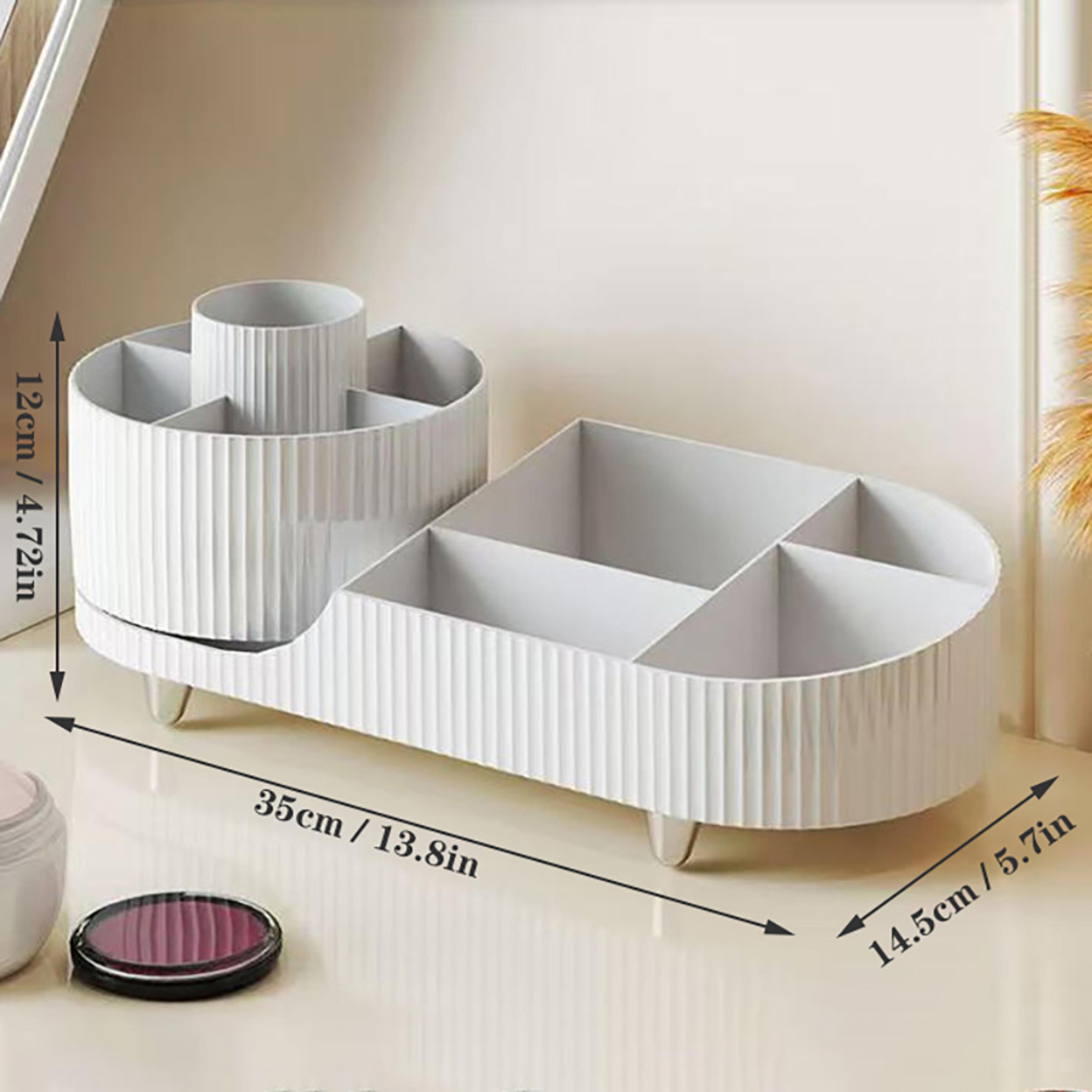 360 Rotating Makeup Organizer Large Capacity Cosmetic Storage 4