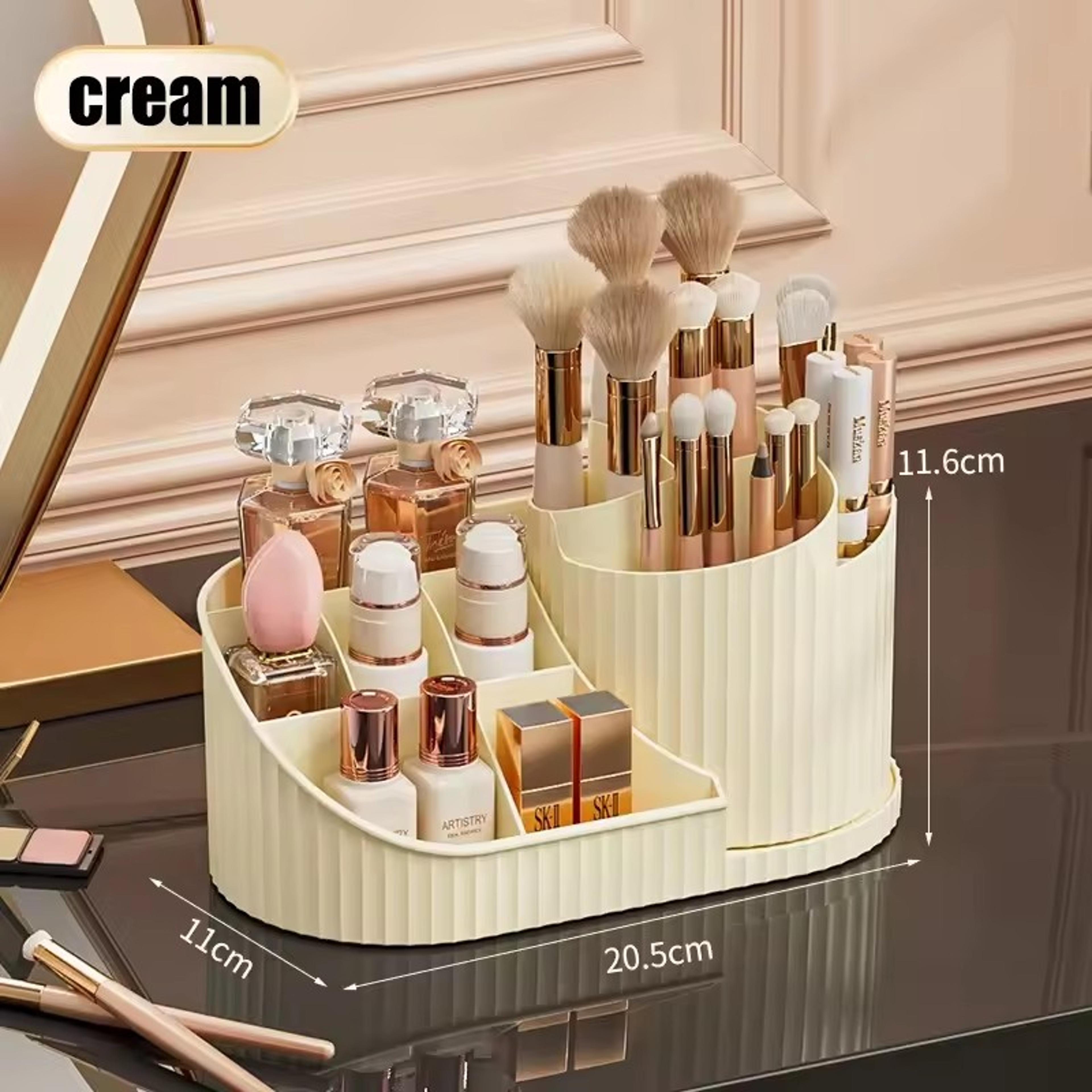 360 Rotating Makeup Organizer With Brush Holder For Vanity 9
