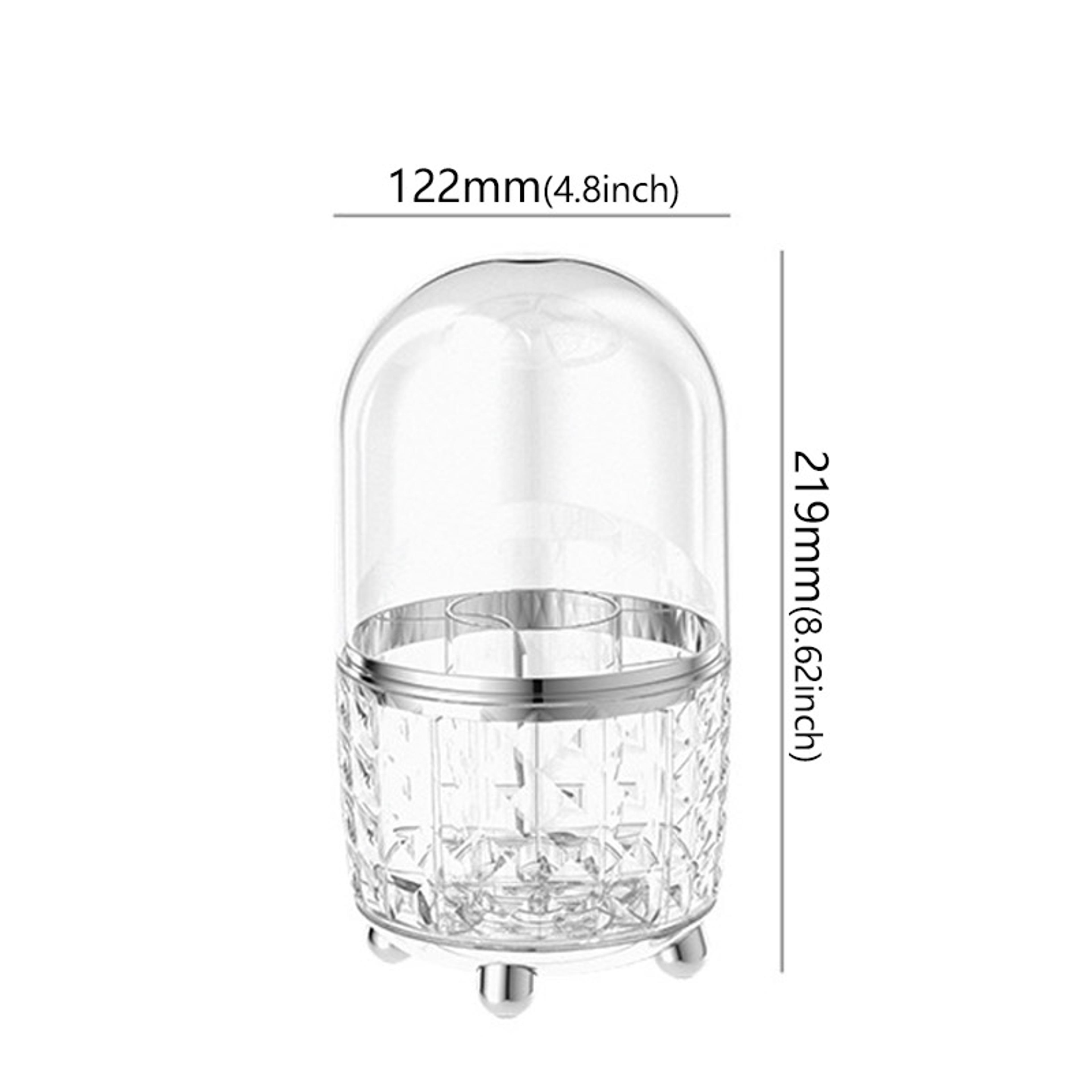 360 Rotating Makeup Brush Organizer With Dustproof Lid And Cosmetic Storage 7