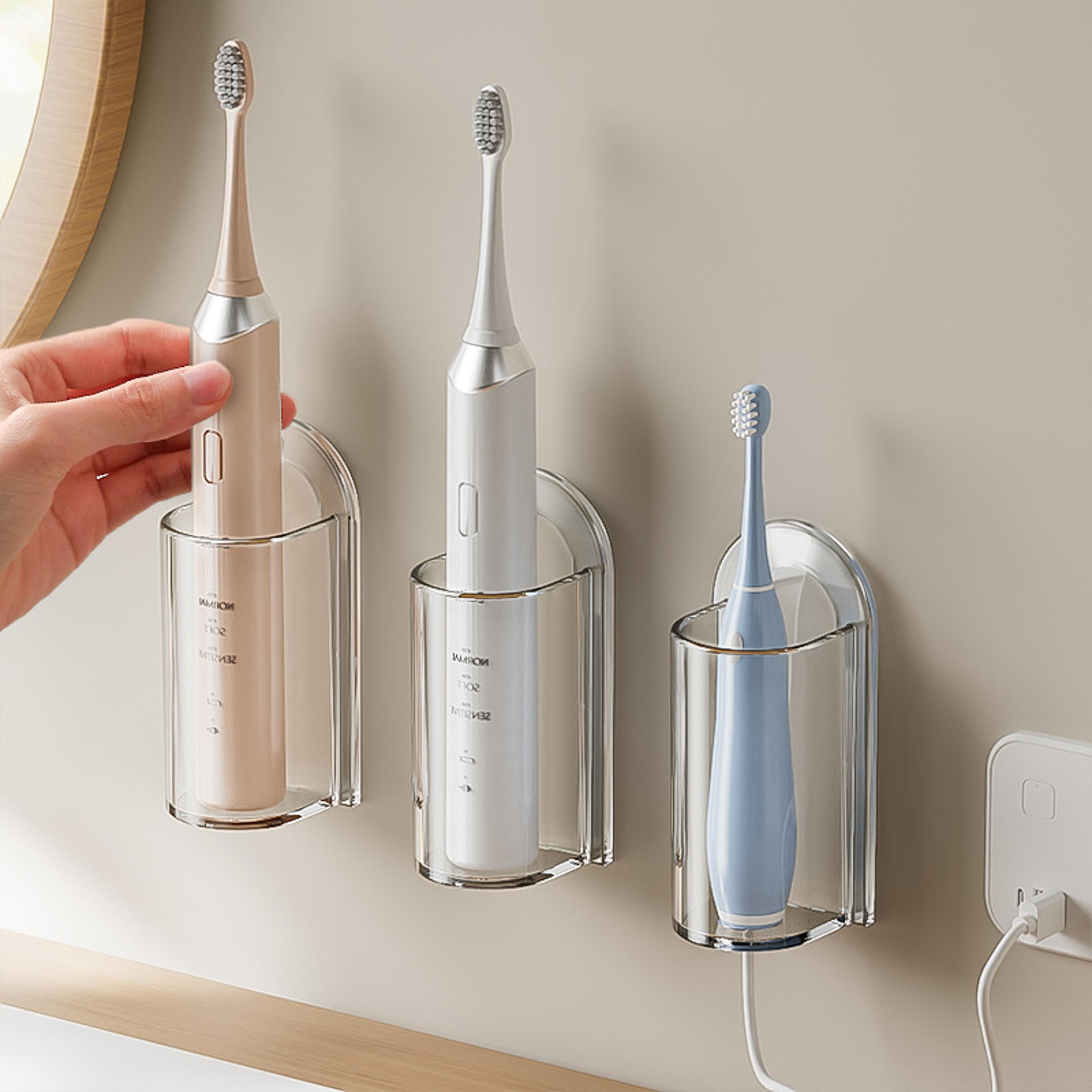 Wall Mounted Electric Toothbrush Holder Punch Free Bathroom Organizer 1