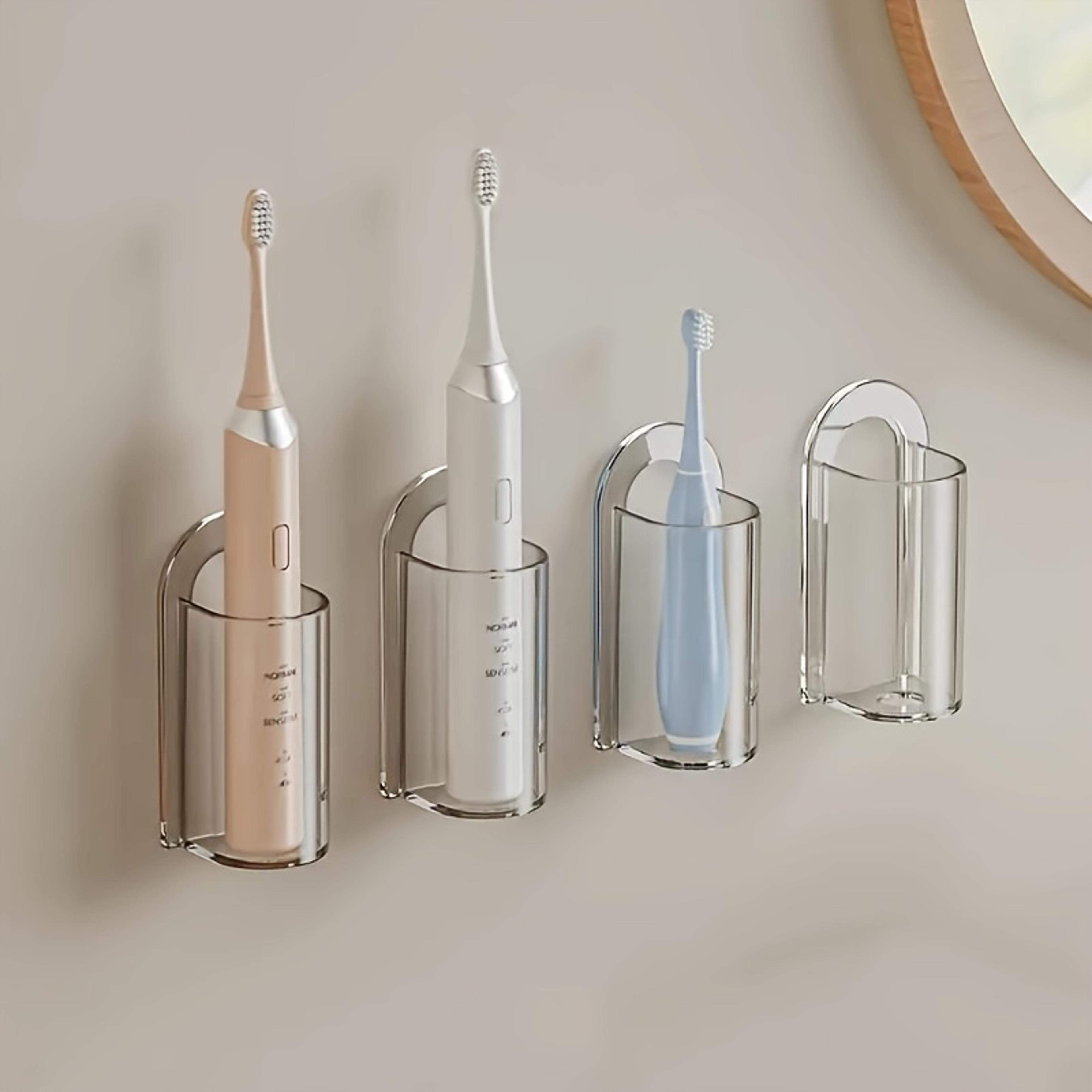 Wall Mounted Electric Toothbrush Holder Punch Free Bathroom Organizer 4