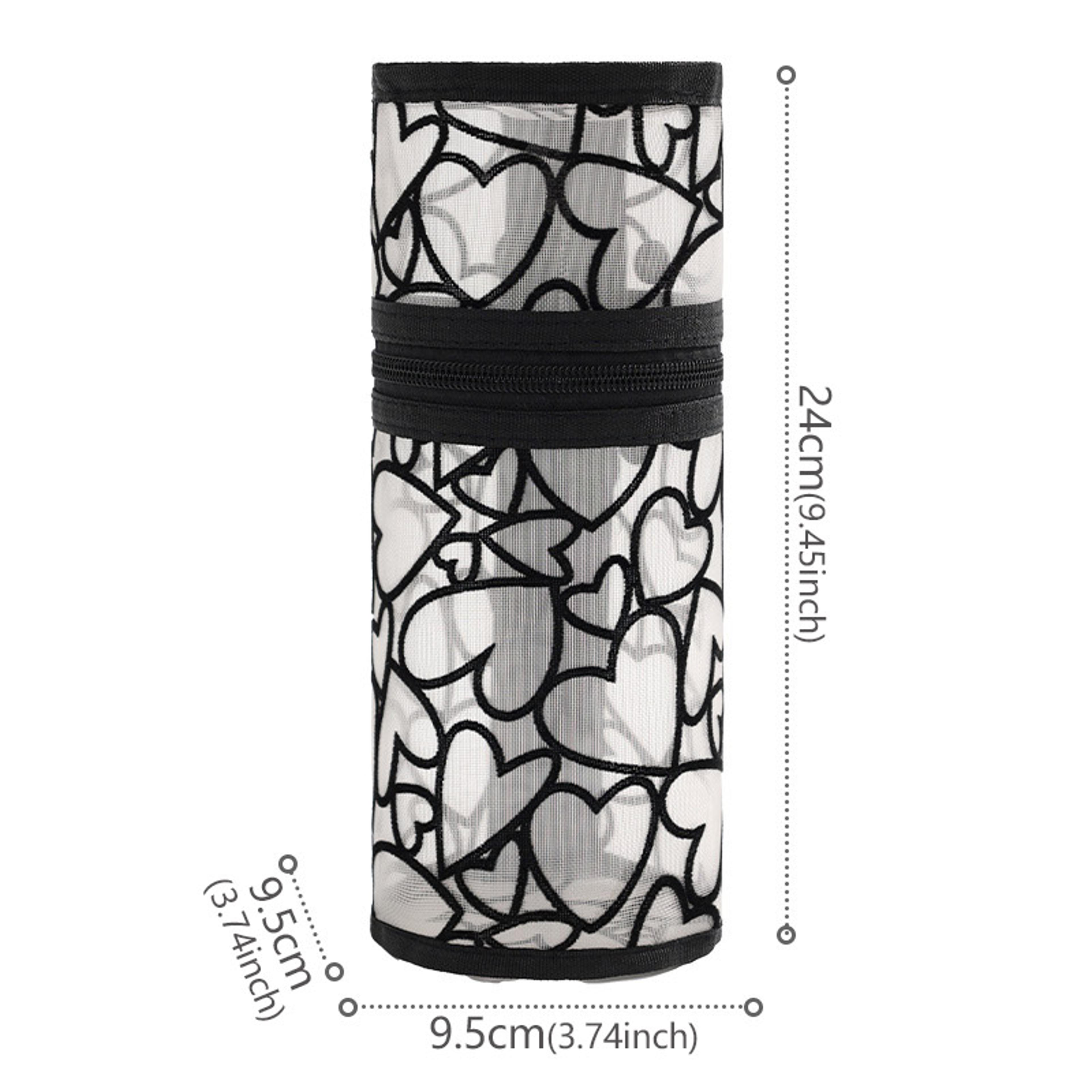 Large Capacity Mesh Makeup Brush Bag Portable Stand Up Travel Organizer 7