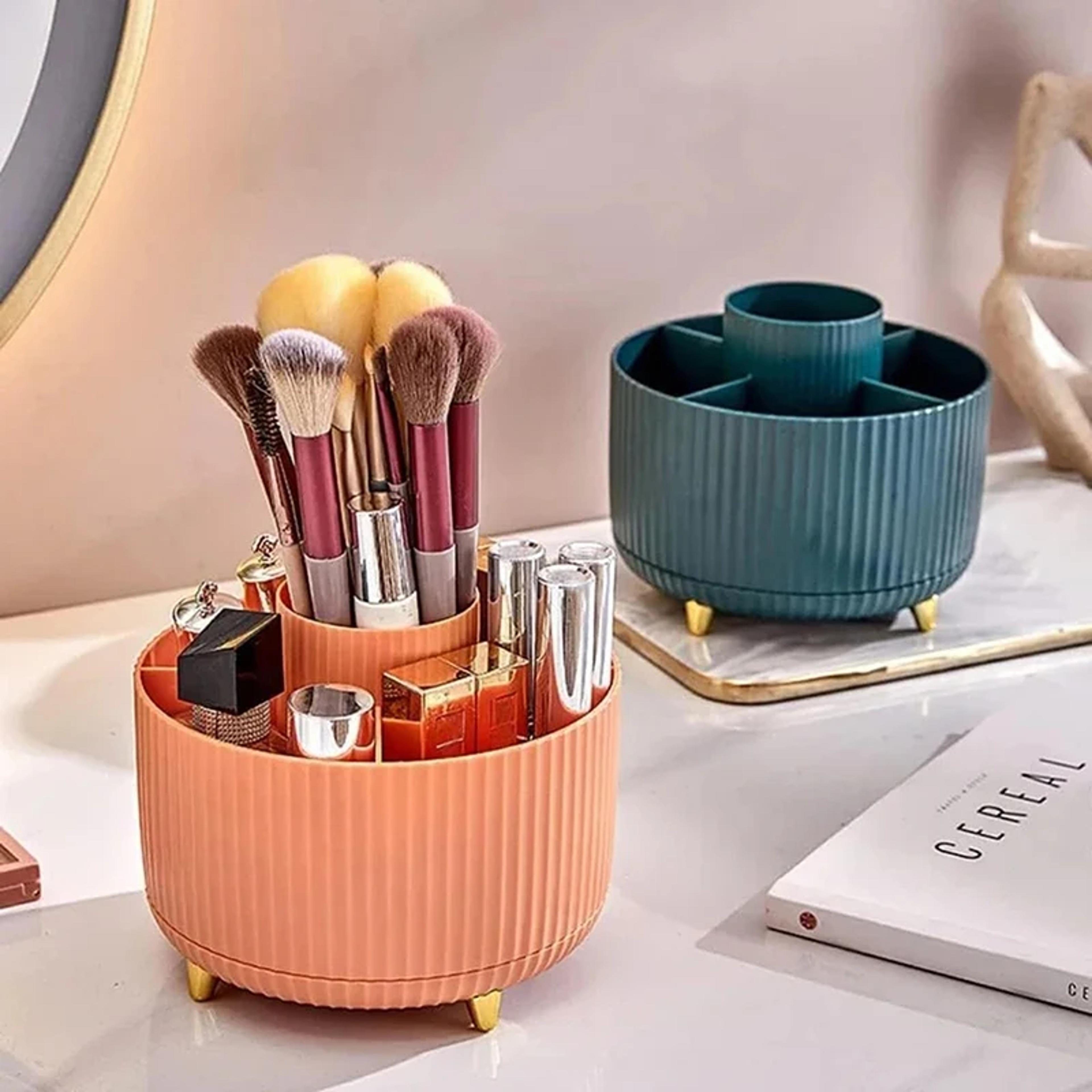 360 Rotating Makeup Organizer Cosmetic Storage Box Makeup Brush Holder 4