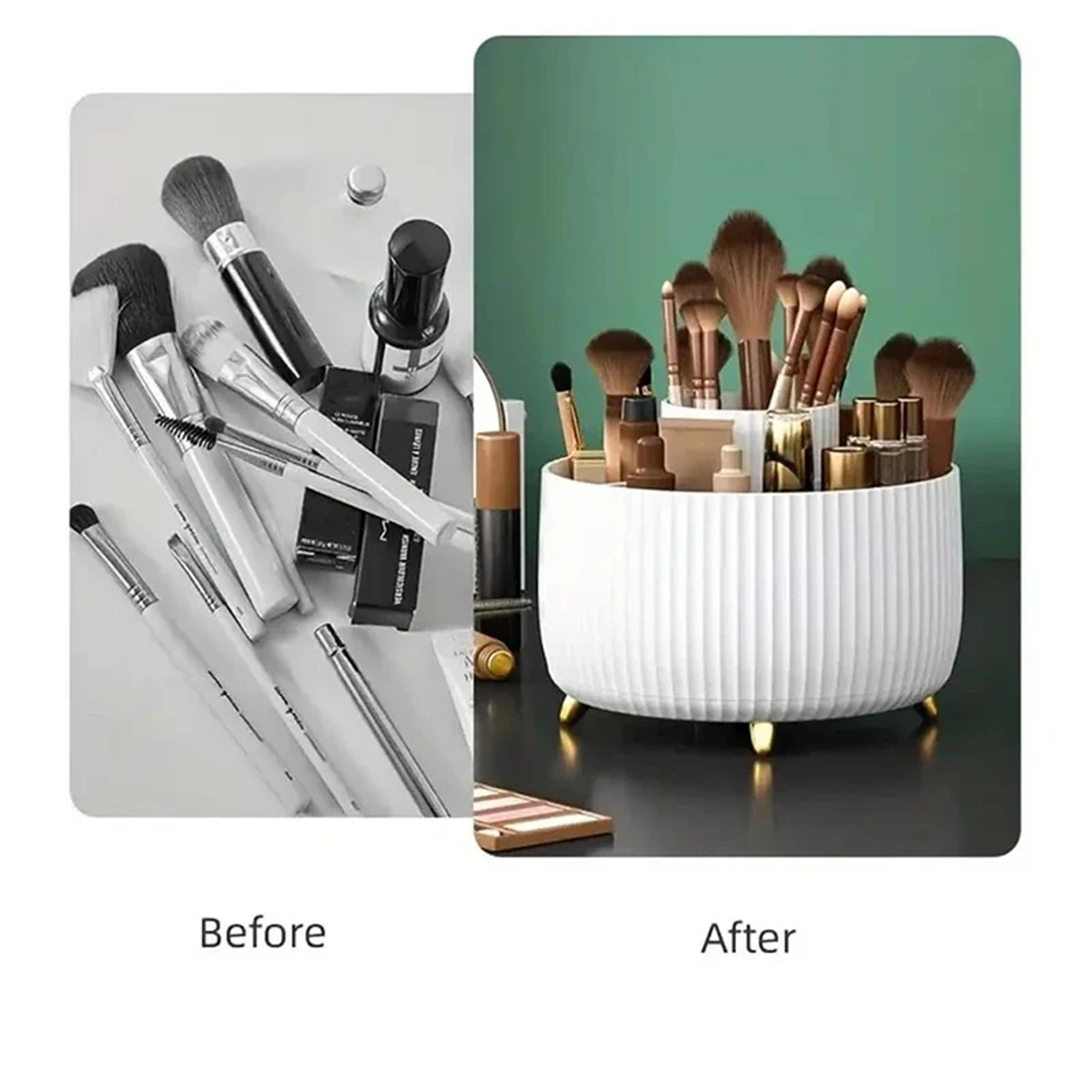 360 Rotating Makeup Organizer Cosmetic Storage Box Makeup Brush Holder 0