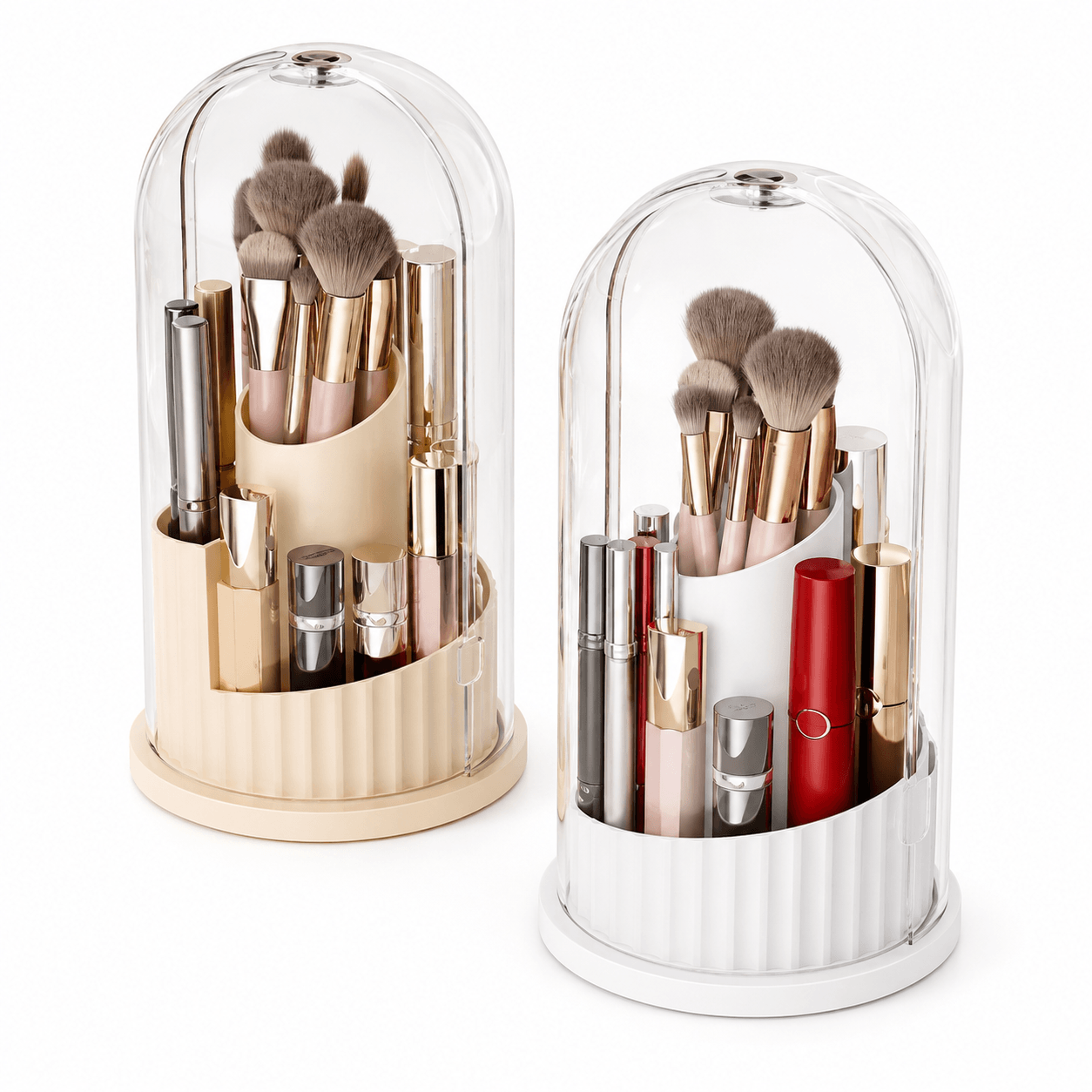 180 Rotating Makeup Organizer Box With Lid Large Capacity Cosmetic Storage Holder 0