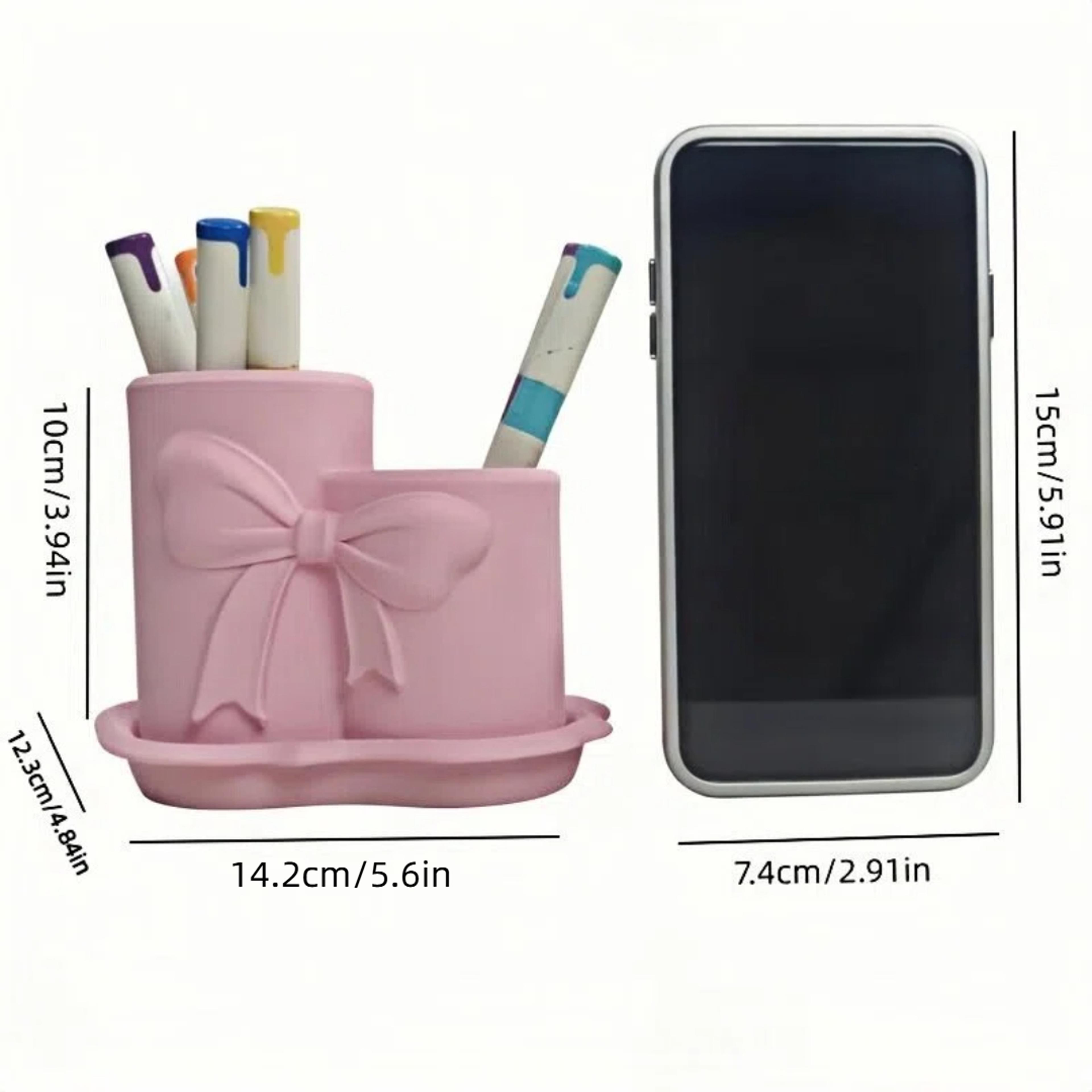 3D Bow Makeup Brush Holder Cosmetic Organizer Vanity Desk Storage 6