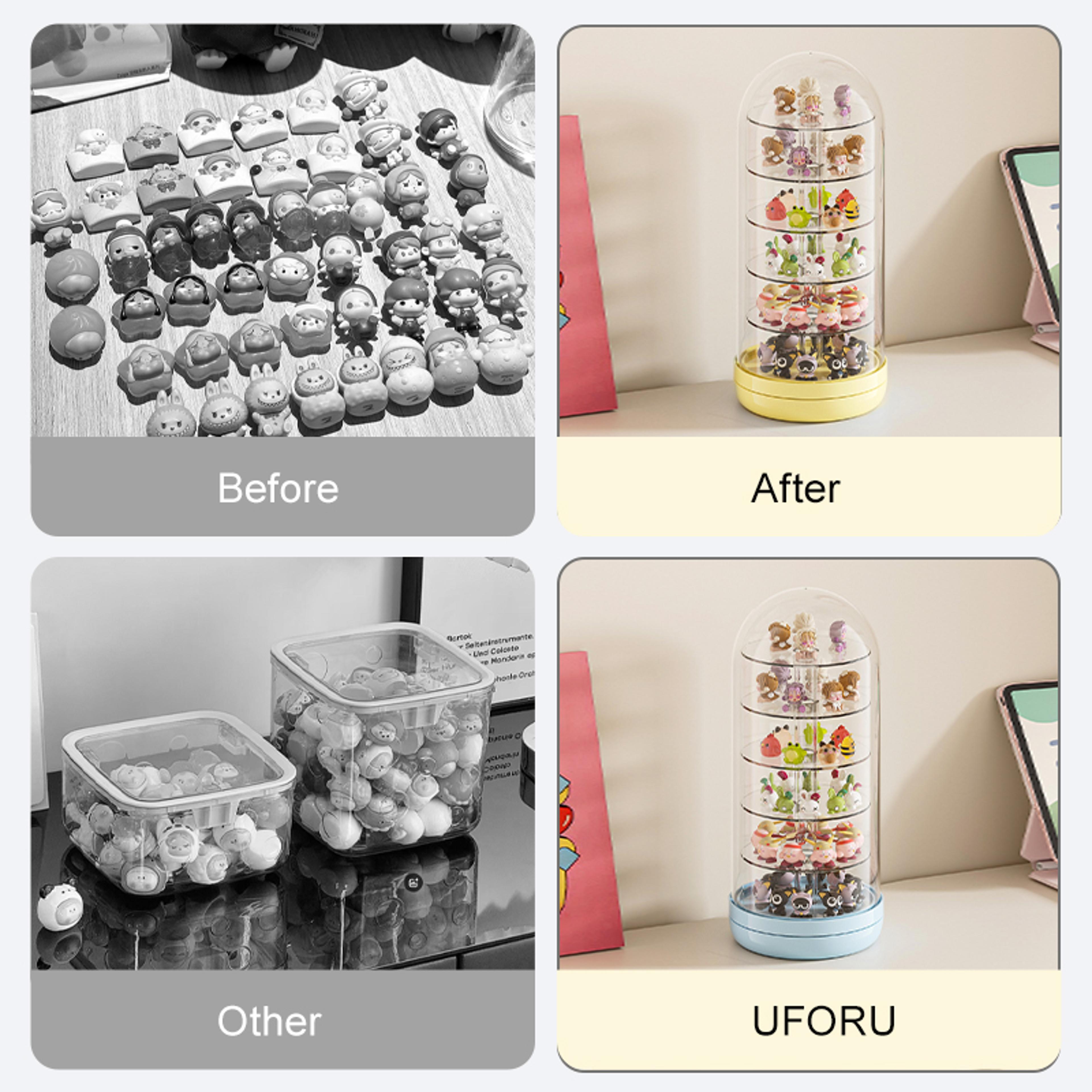 Uforu Rotating Blind Box Display Case With Cover Multi Layer Collectible Organizer 4