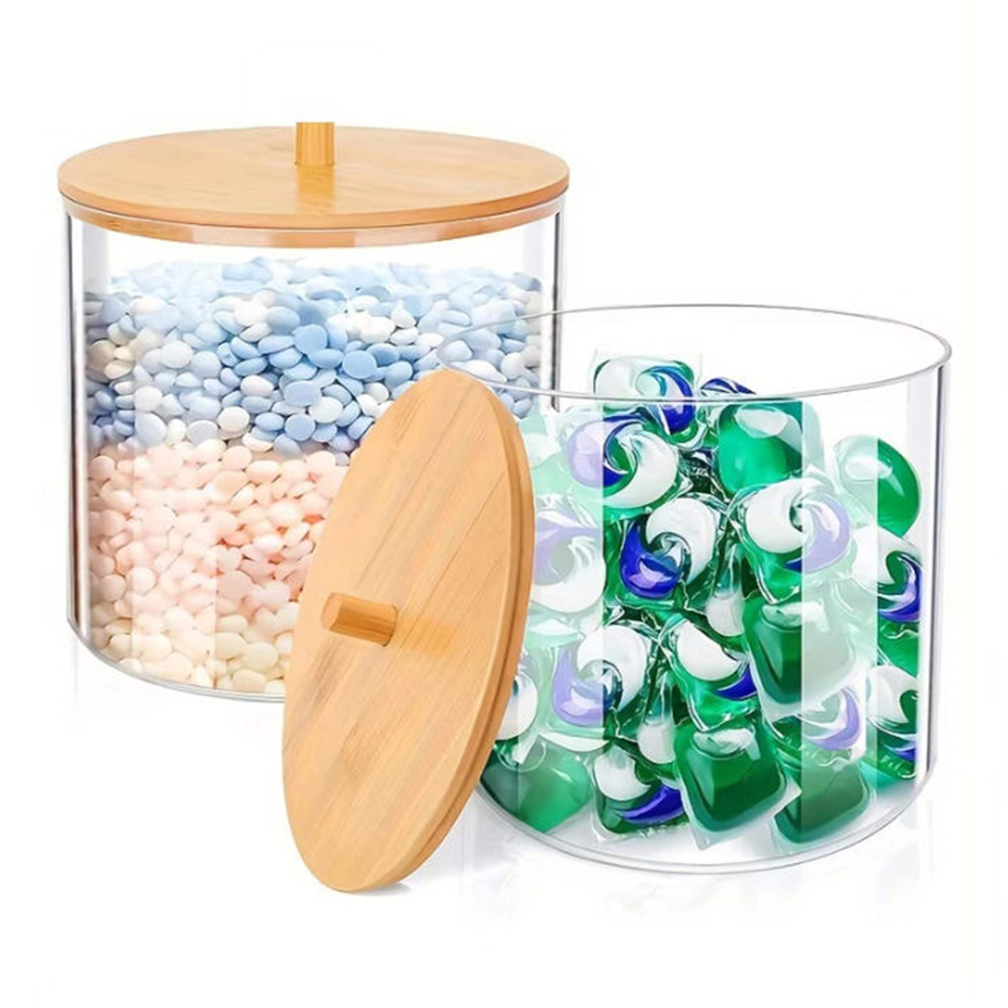 Laundry Pods Container With Scoop Detergent Storage Box And Dryer Sheet Holder 1