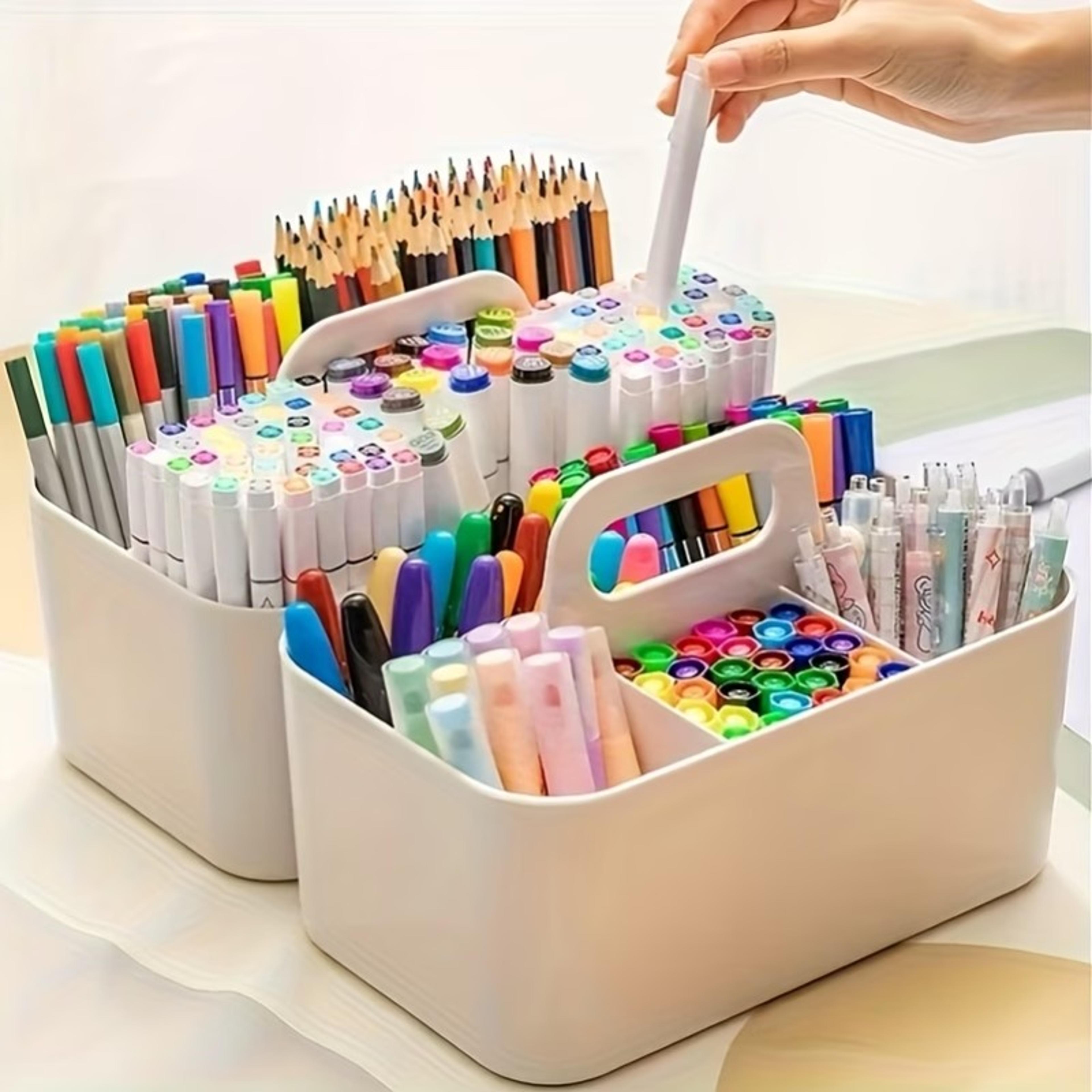 Portable Desktop Organizer Storage Basket With Handle For Pens Pencils And Stationery 6