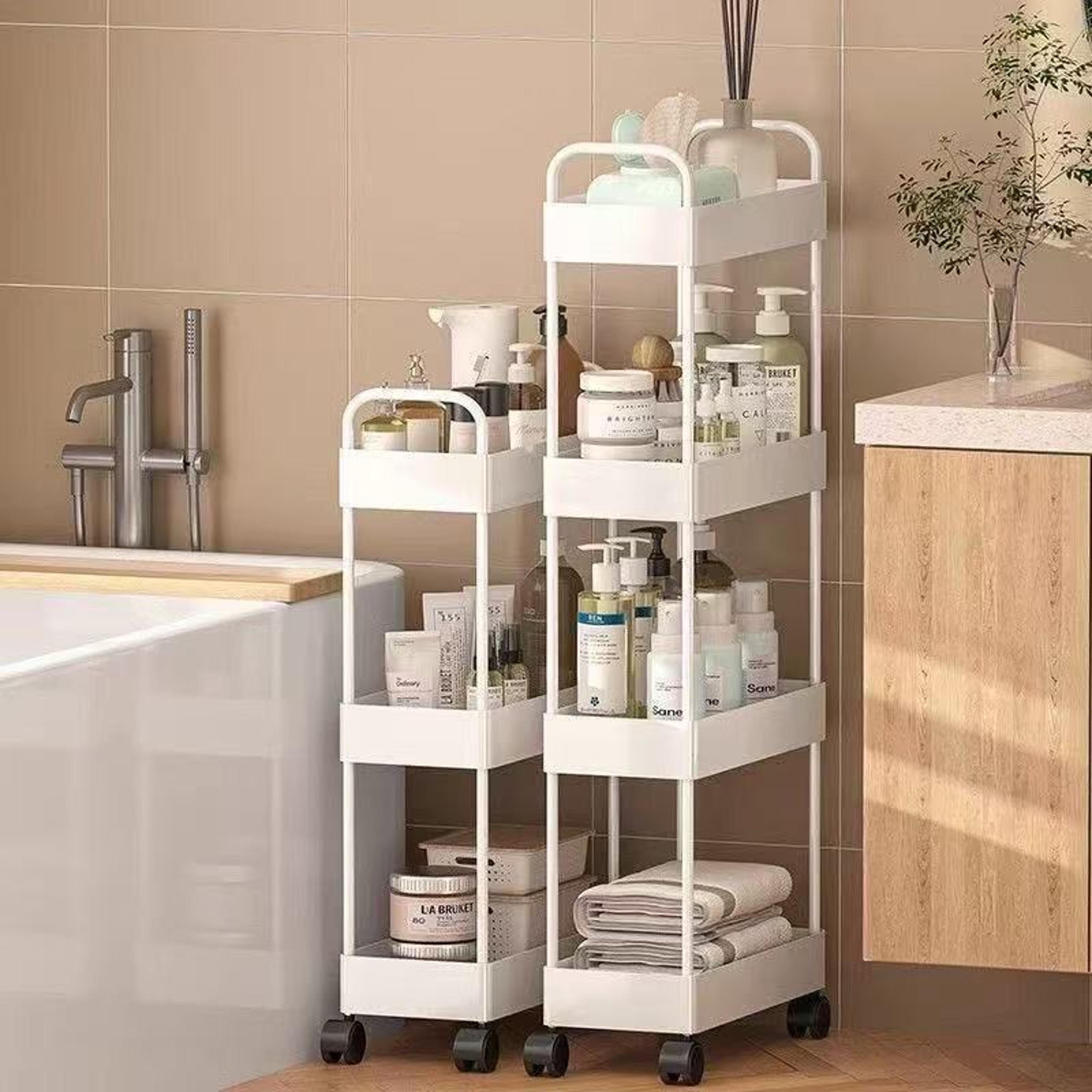 3 Tier Rolling Storage Cart Kitchen Bathroom Organizer Trolley With Wheels 6