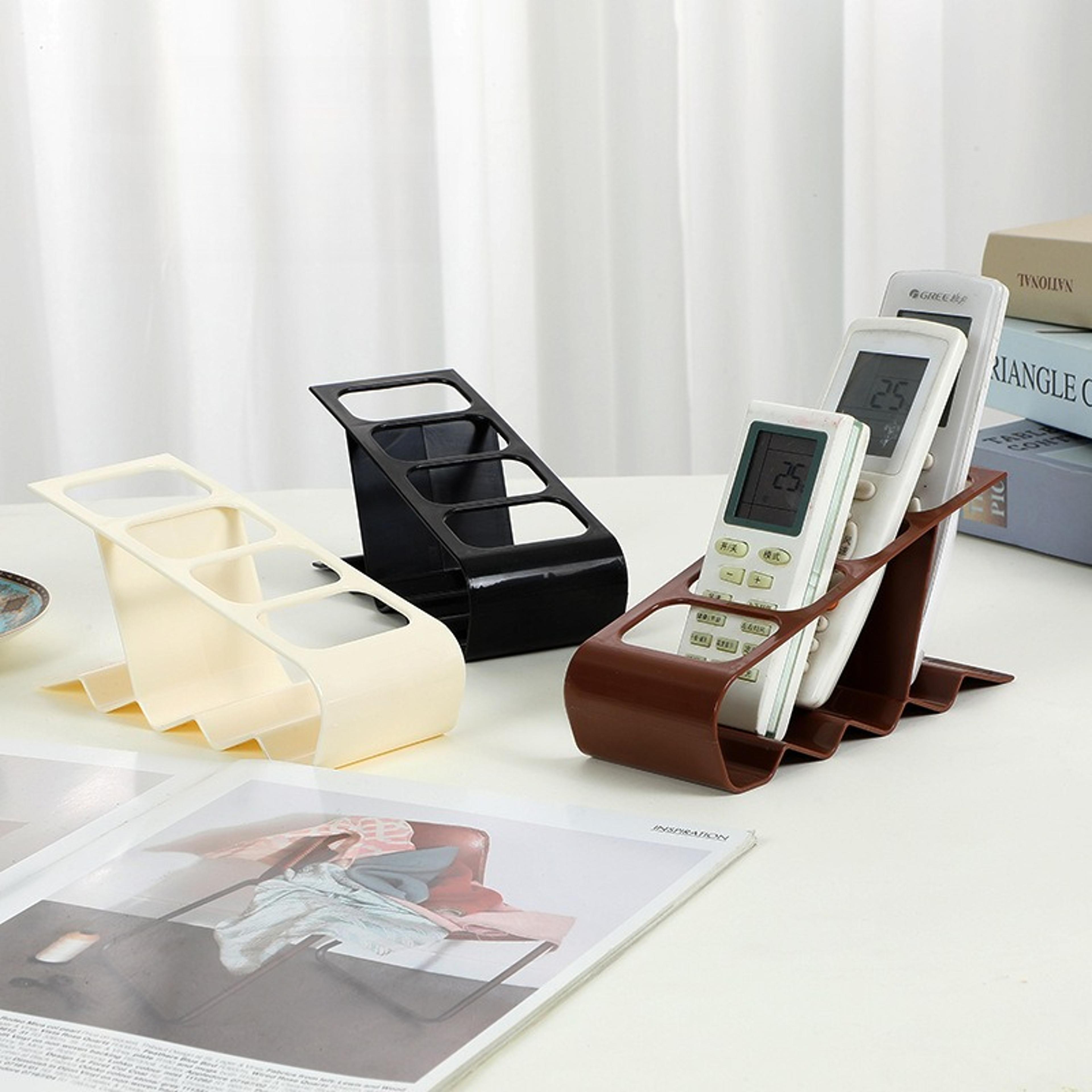 4 Grid Remote Control Organizer With Non Slip Base Compact TV Remote Holder 1