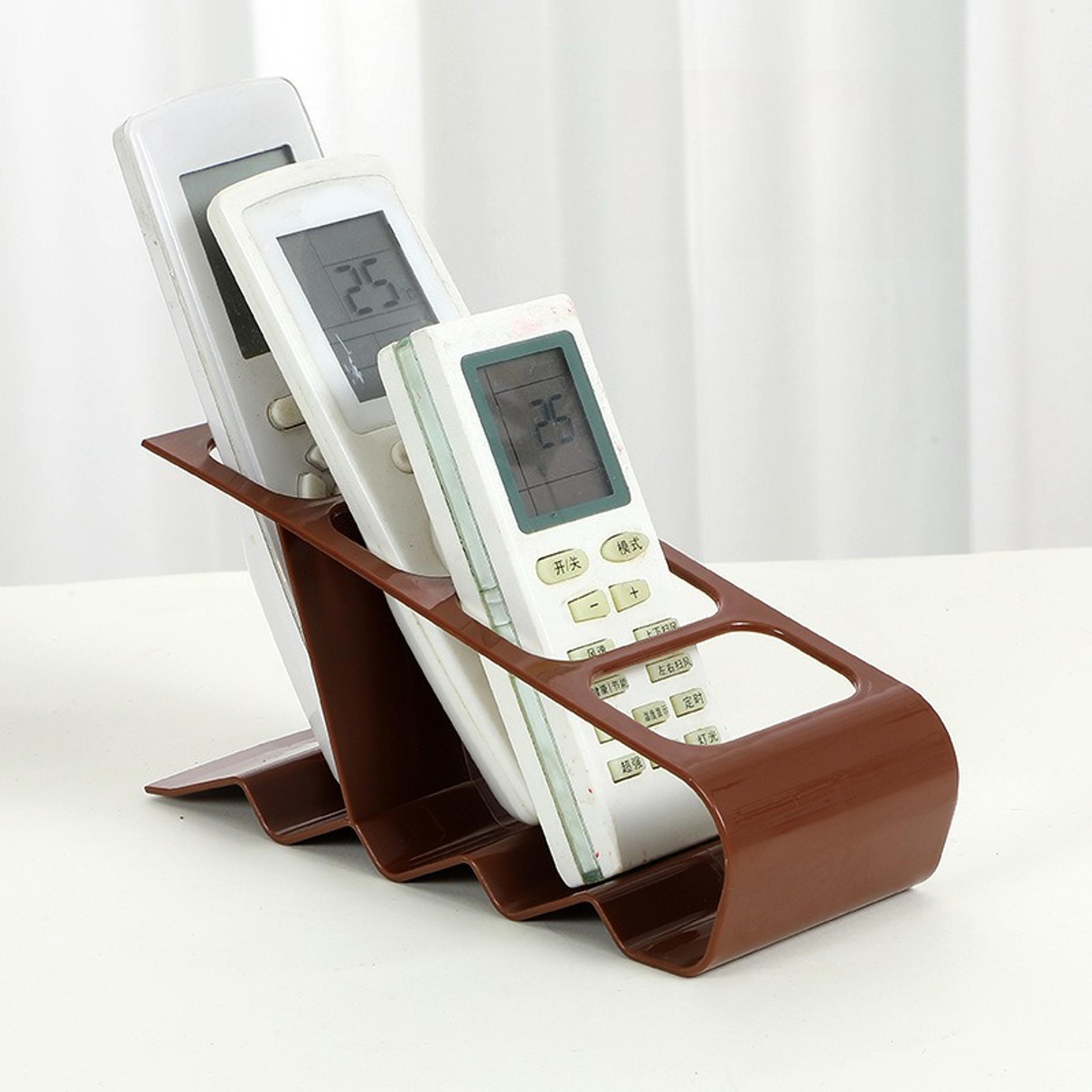 4 Grid Remote Control Organizer With Non Slip Base Compact TV Remote Holder 0