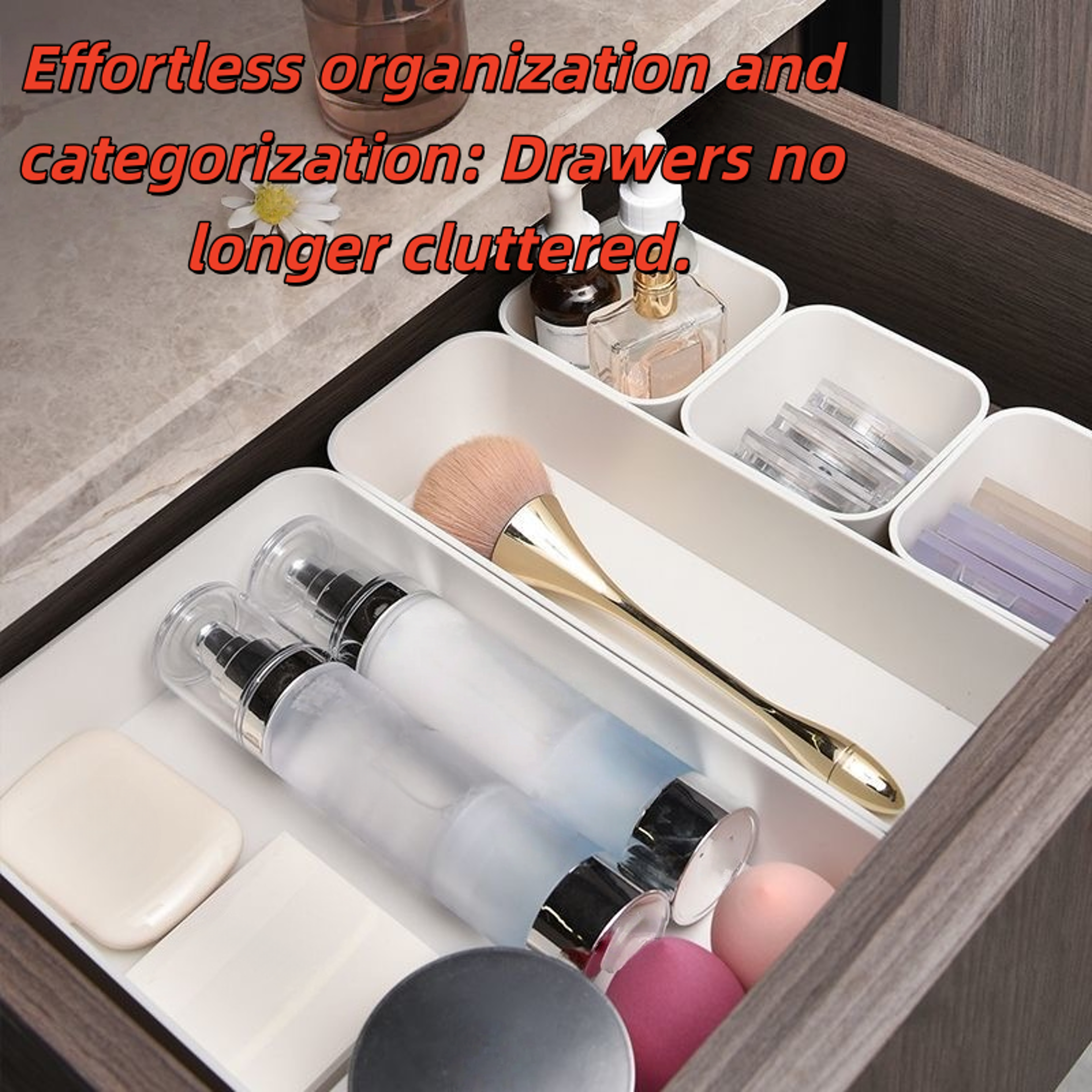 7Pcs Interlocking Drawer Organizer Bins For Makeup Kitchen Desk And Home Storage 2