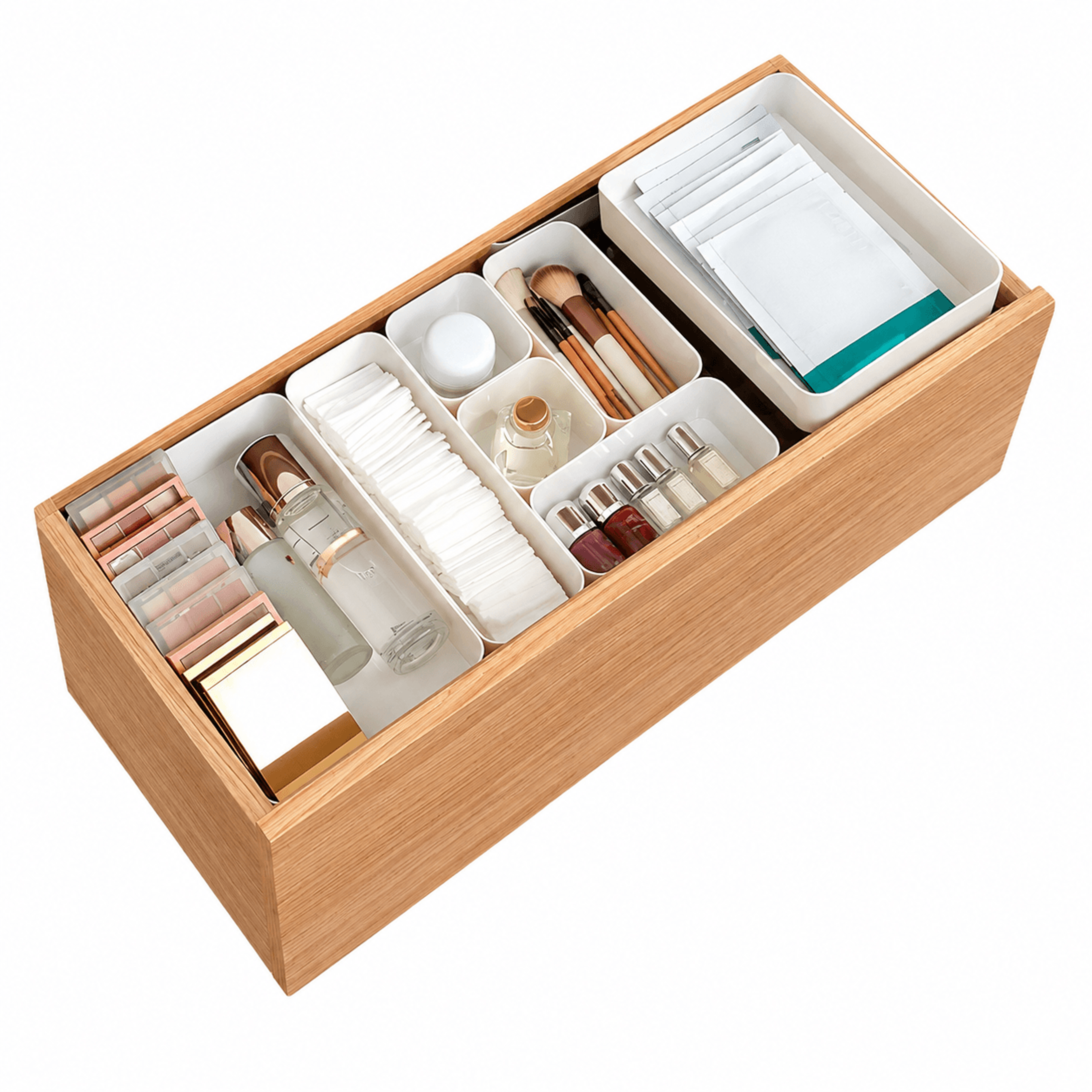 7Pcs Interlocking Drawer Organizer Bins For Makeup Kitchen Desk And Home Storage 0