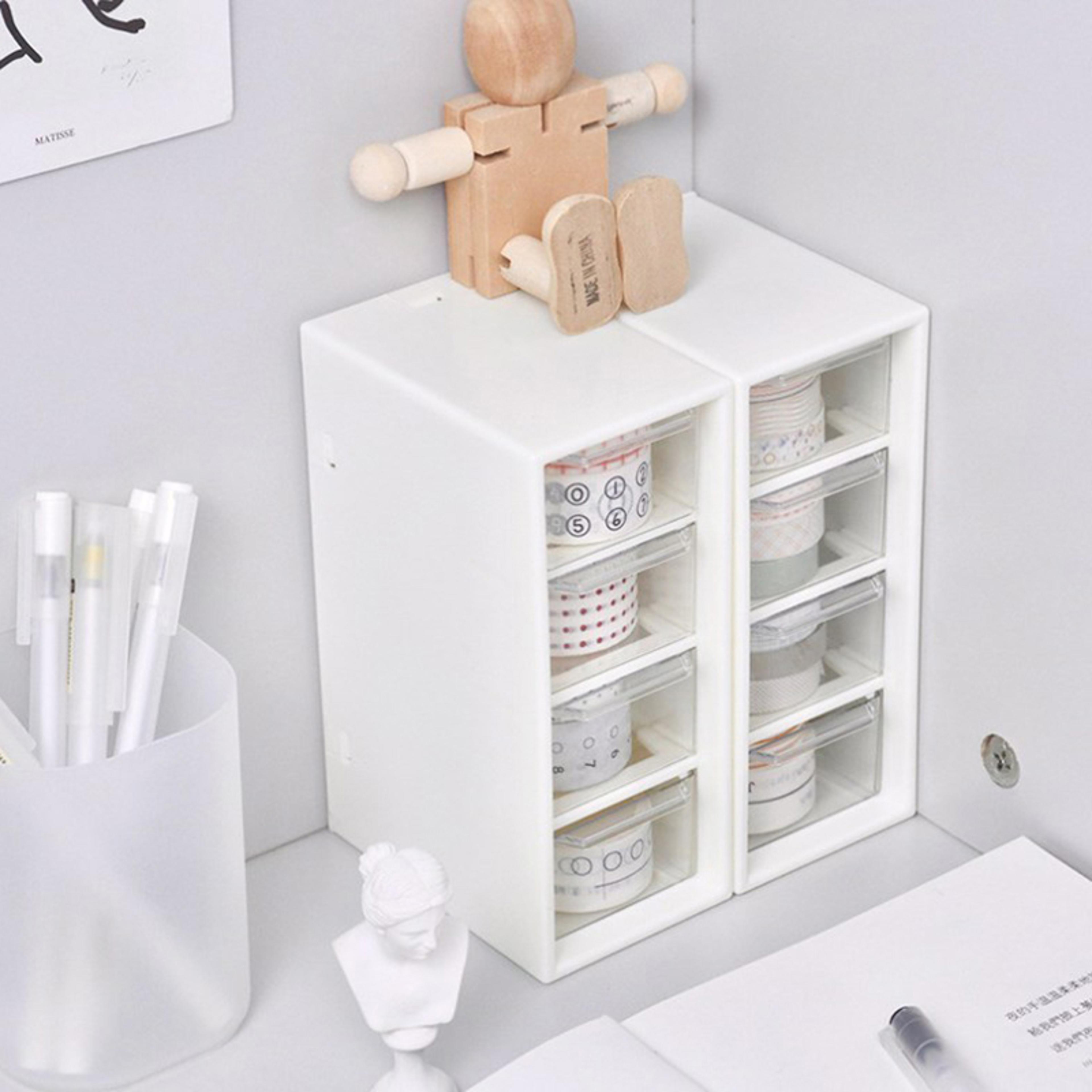 4 Drawer Makeup Organizer Desktop Storage Box For Cosmetics Office And Home 1