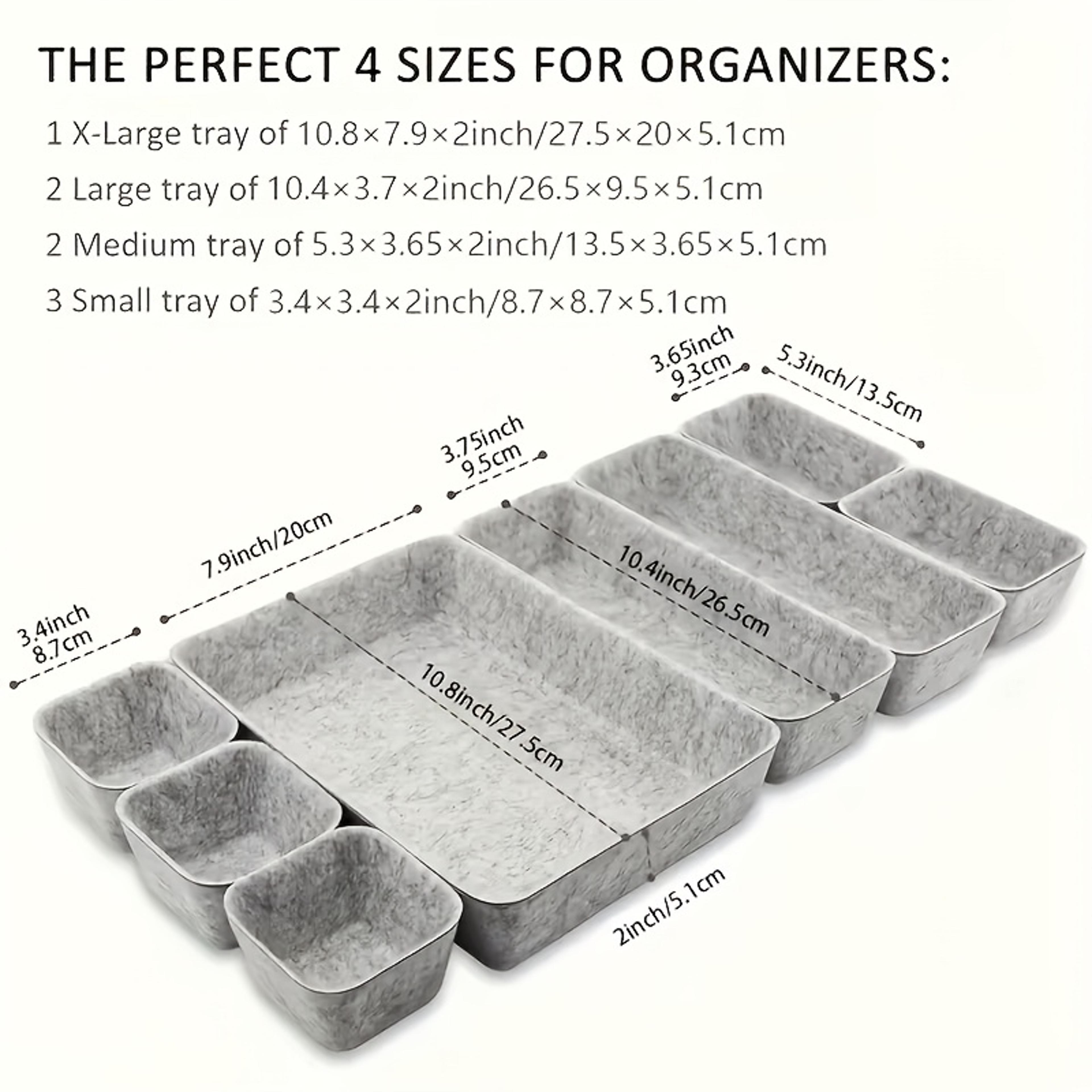 8Pcs Felt Drawer Organizer Set Soft Desk Makeup Storage Bins 6