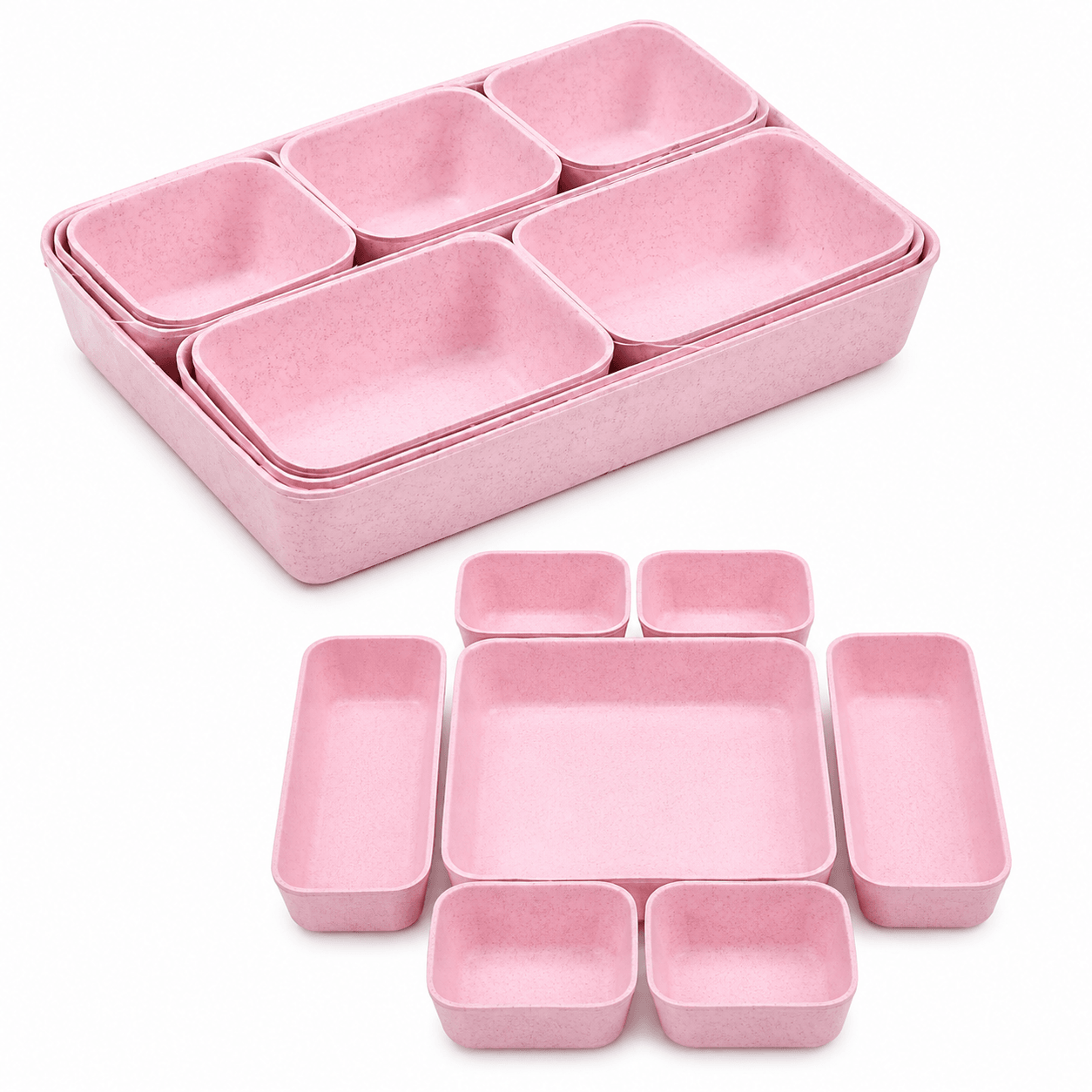 8Pcs Felt Drawer Organizer Set Soft Desk Makeup Storage Bins 0