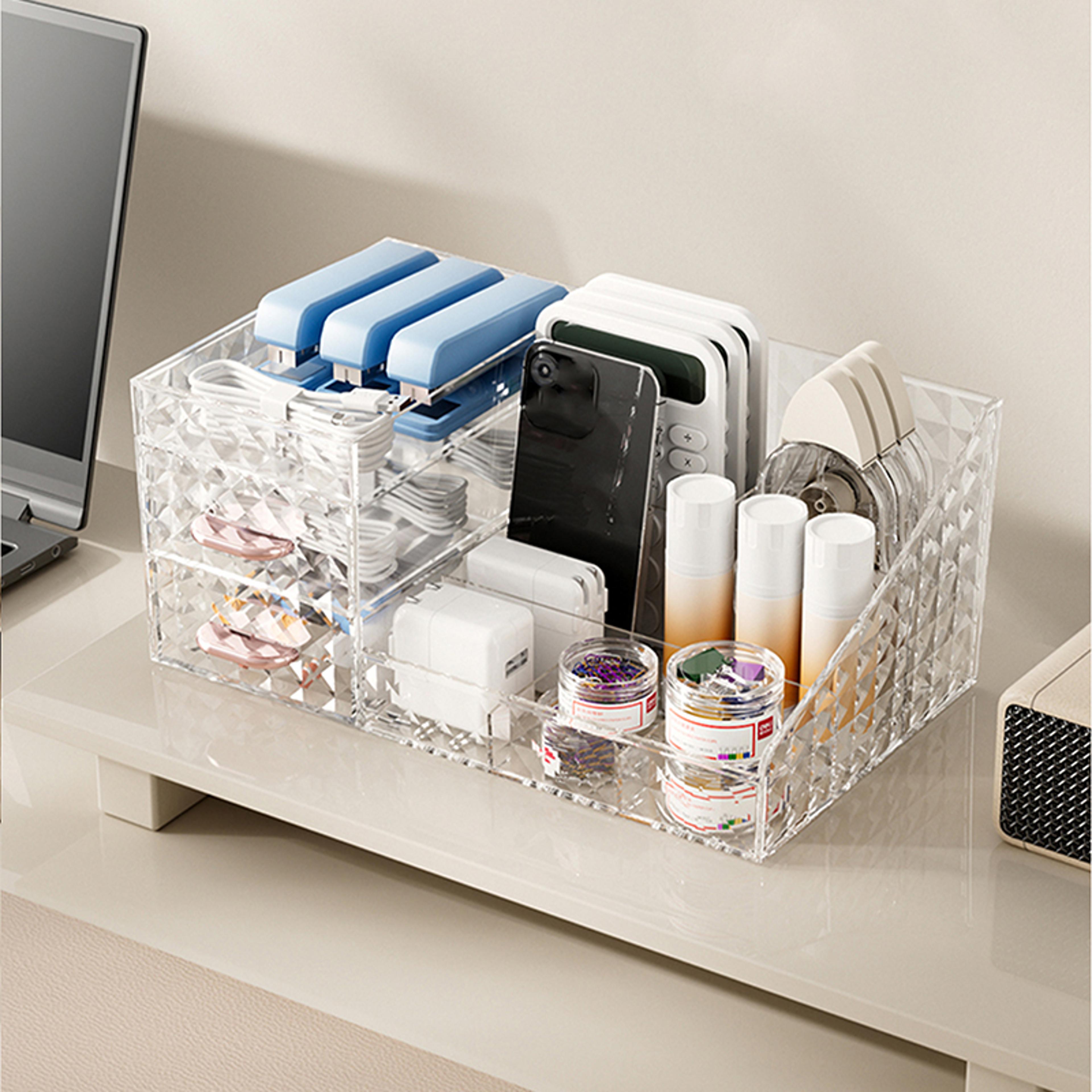 Large Capacity Makeup Organizer With Transparent Drawers Cosmetic And Lipstick Storage Box 4