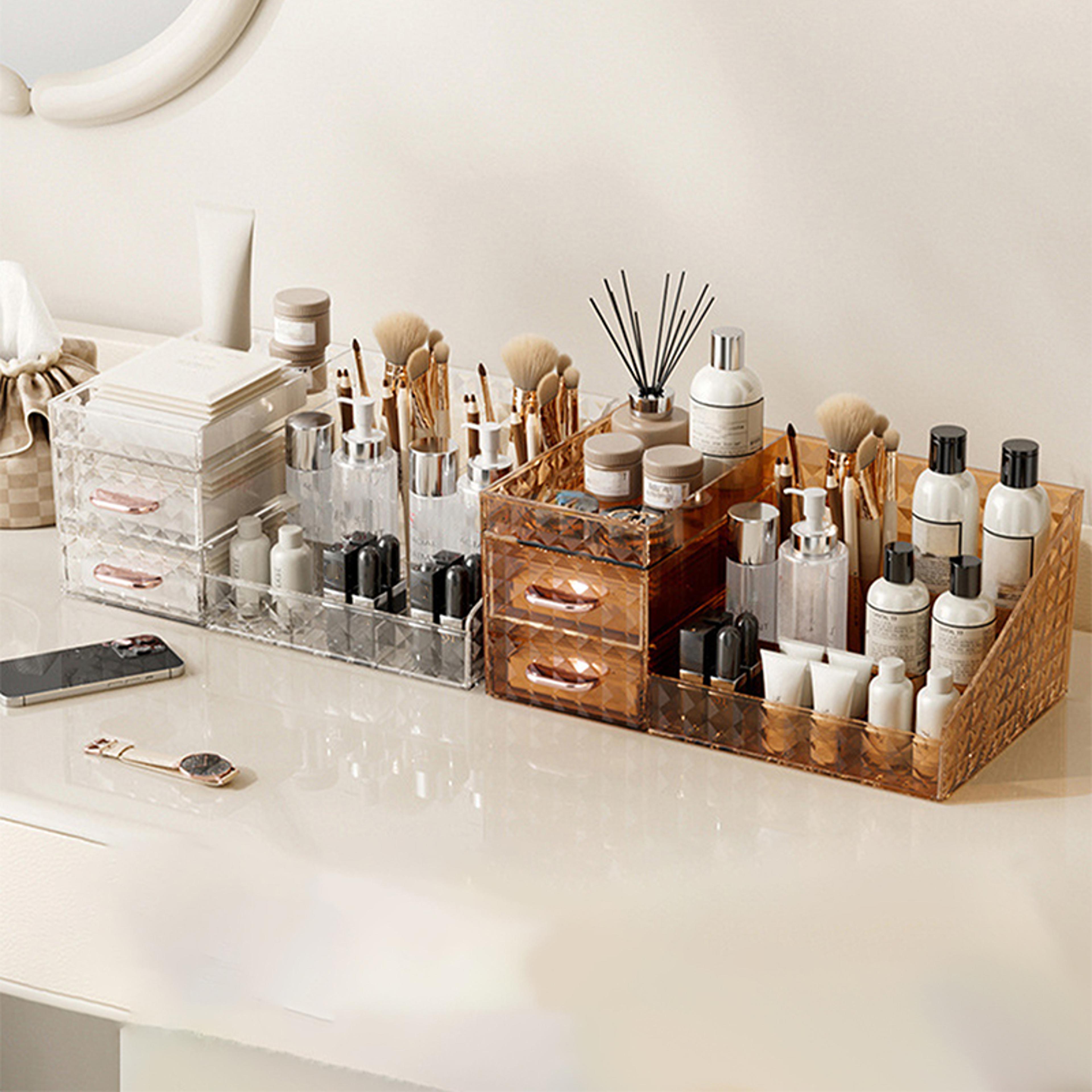 Large Capacity Makeup Organizer With Transparent Drawers Cosmetic And Lipstick Storage Box 5