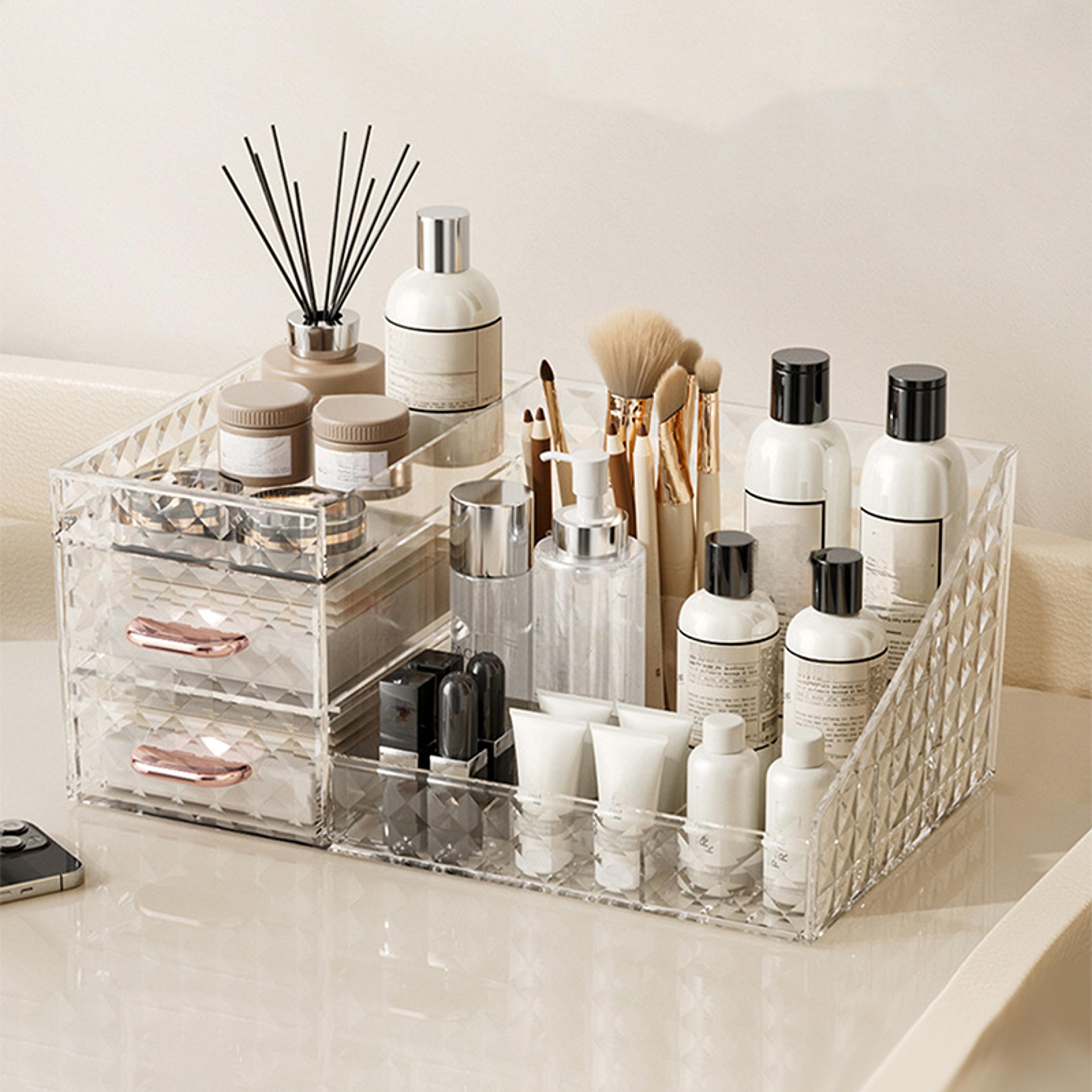 Large Capacity Makeup Organizer With Transparent Drawers Cosmetic And Lipstick Storage Box 8
